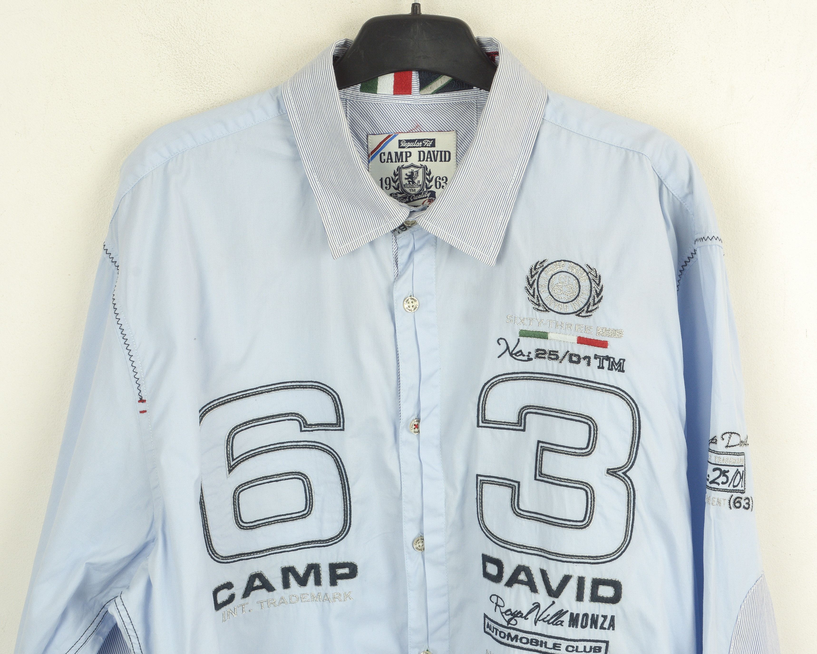 Camp David Shirt XL Button Up Embroided Formal Long Sleeve Casual Top Size US XL / EU 56 / 4 - 2 Thumbnail