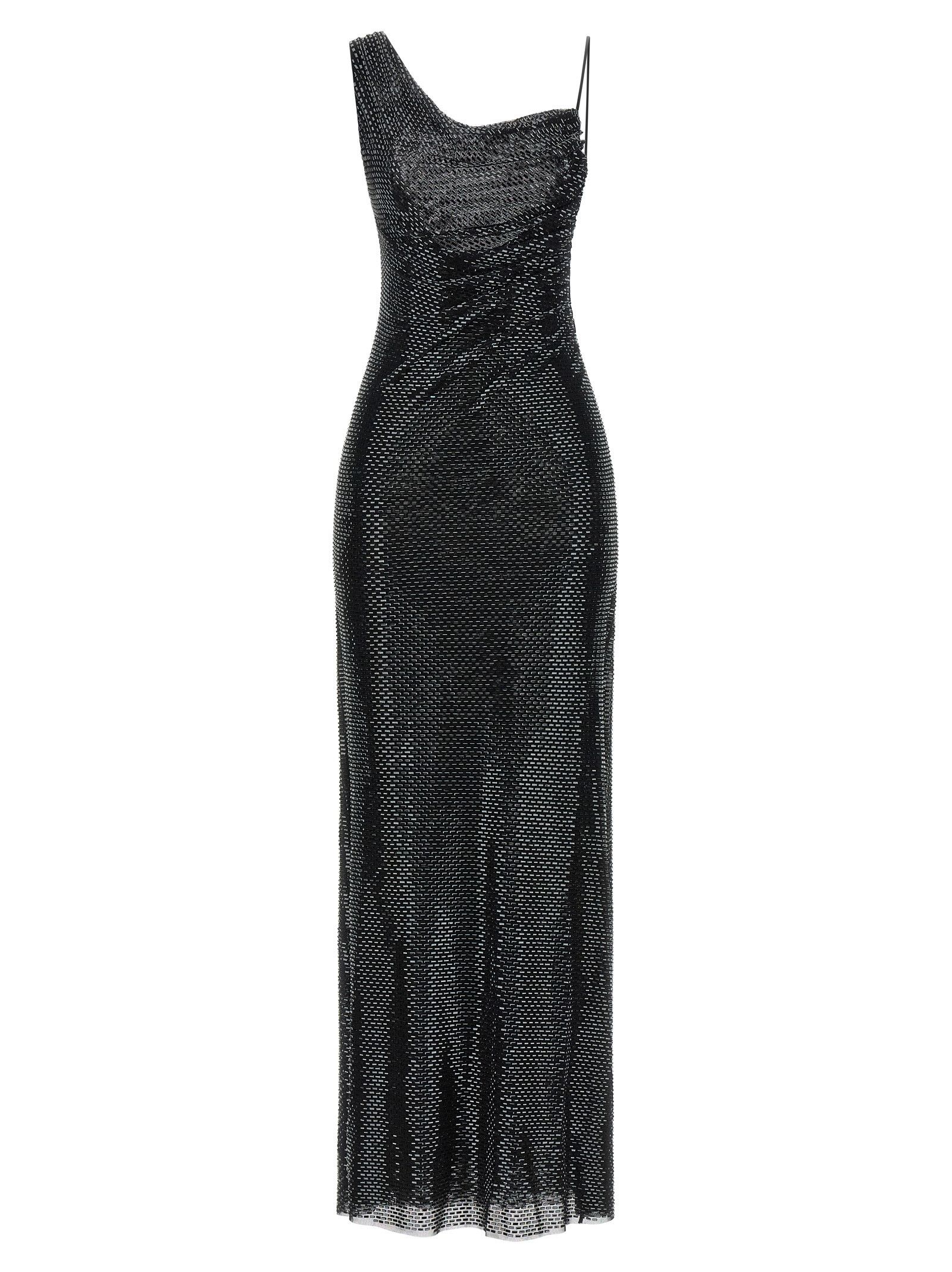 Self-Portrait 'Black Rhinestone Draped Maxi' dress Size XS / US 0-2 / IT 36-38 - 1 Thumbnail