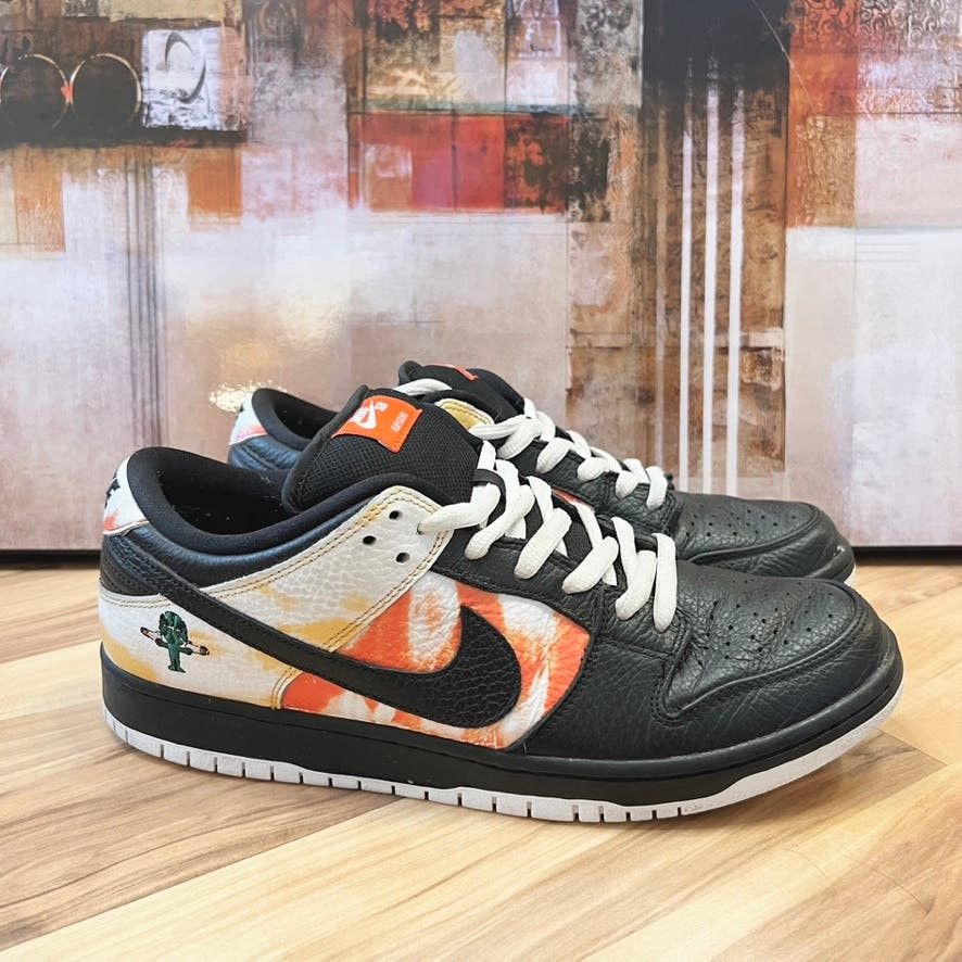 image of 2019 Nike Sb Dunk Low Raygun Tie Dye Black / Orange Flash Shoes, Men's (Size 12)