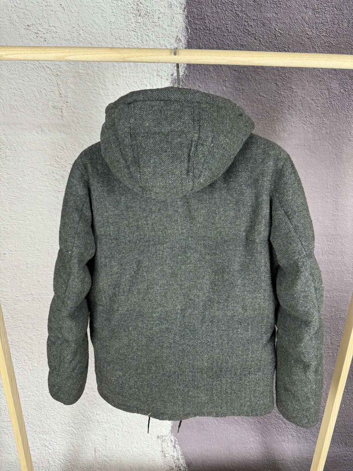 Japanese Brand Stooge & Co grey wool herringbone down puffer jacket Size US M / EU 48-50 / 2 - 14 Thumbnail
