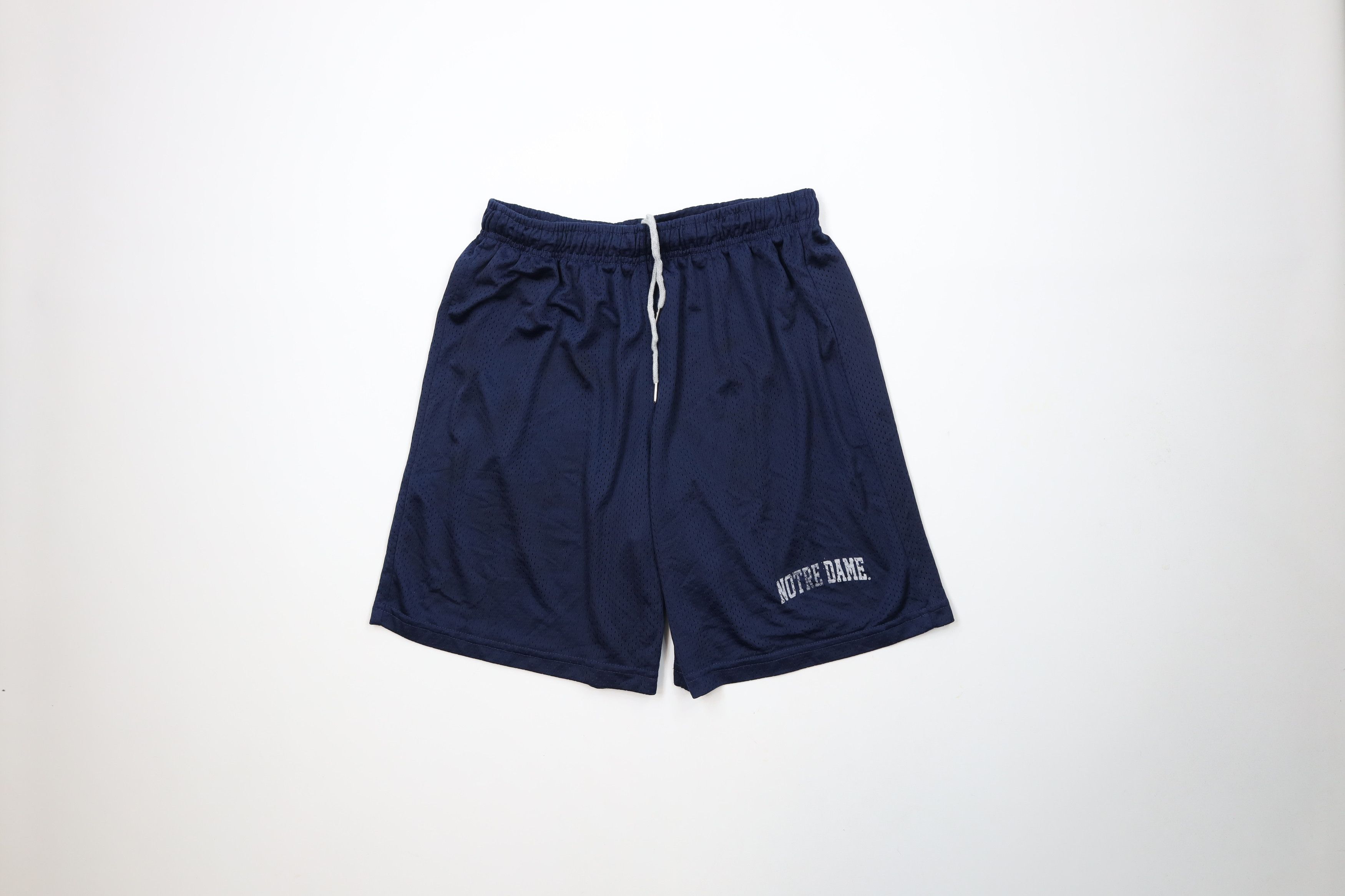 Vintage Vintage 90s Spell Out Notre Dame University Mesh Shorts Blue Size US 32 / EU 48 - 1 Thumbnail