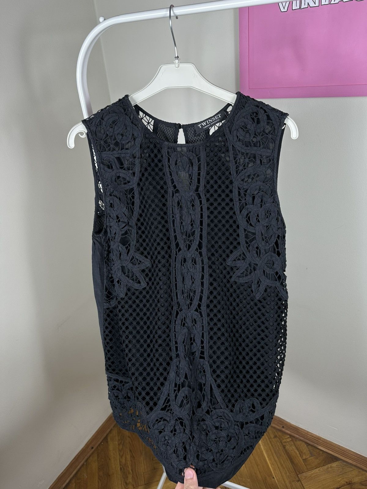 TWINSET Twinset Tank Top Lace Macrame Crochet Size S / US 4 / IT 40 - 7 Thumbnail