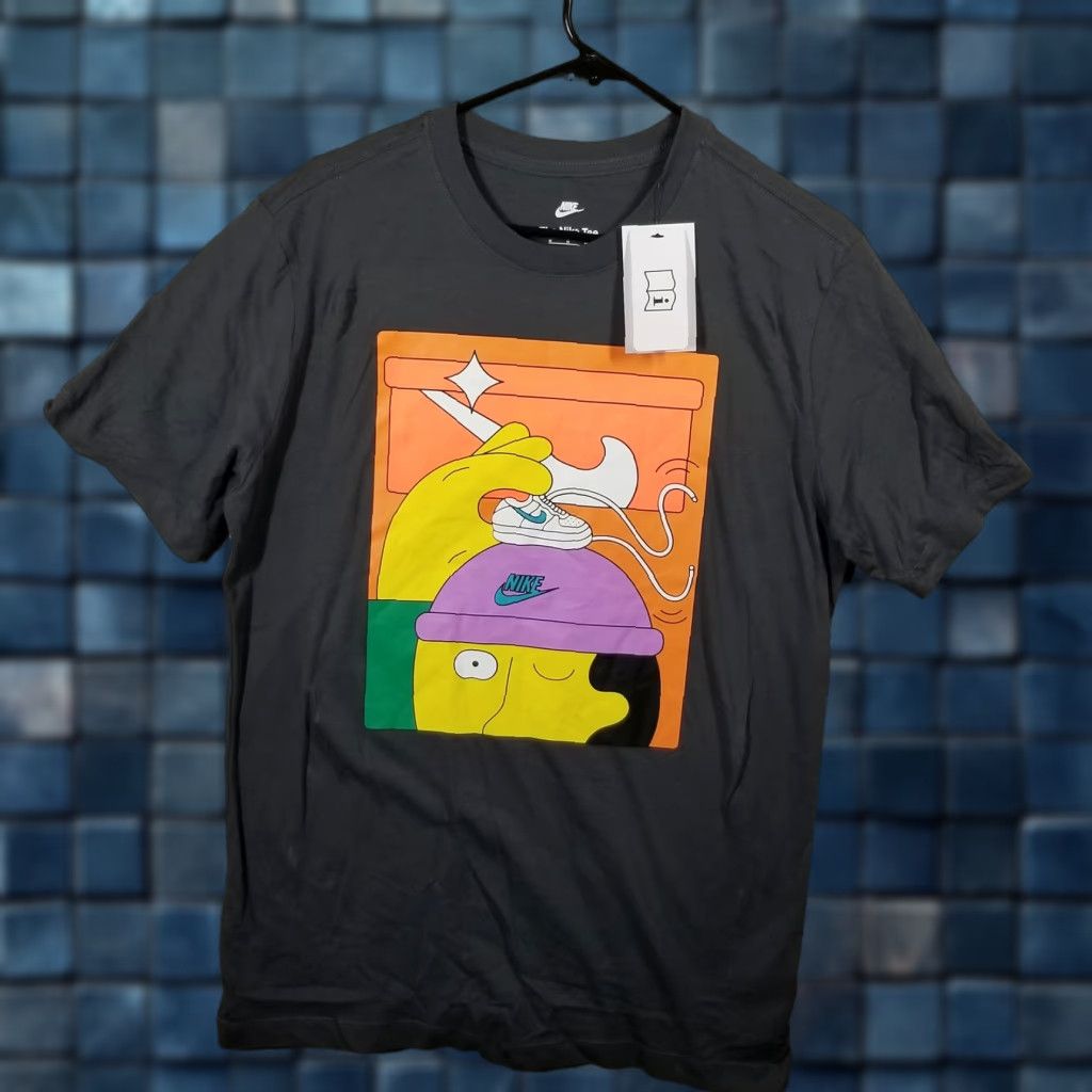 Nike VINTAGE Nike Shirt Mens Medium Cartoon Graphic T-Shirt Streetwear Street Art Shoe Hat FJ1099-060 Size US M / EU 48-50 / 2 - 1 Thumbnail