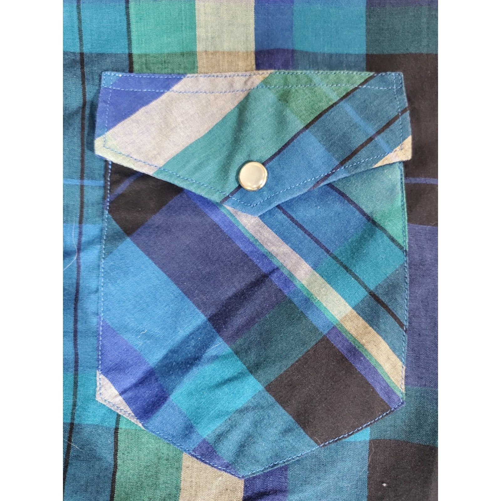 Wrangler VINTAGE Wrangler Western Shirt Striped Blue Pearl Snap X-Long Tails Men 18-35 Size US XXL / EU 58 / 5 - 4 Thumbnail