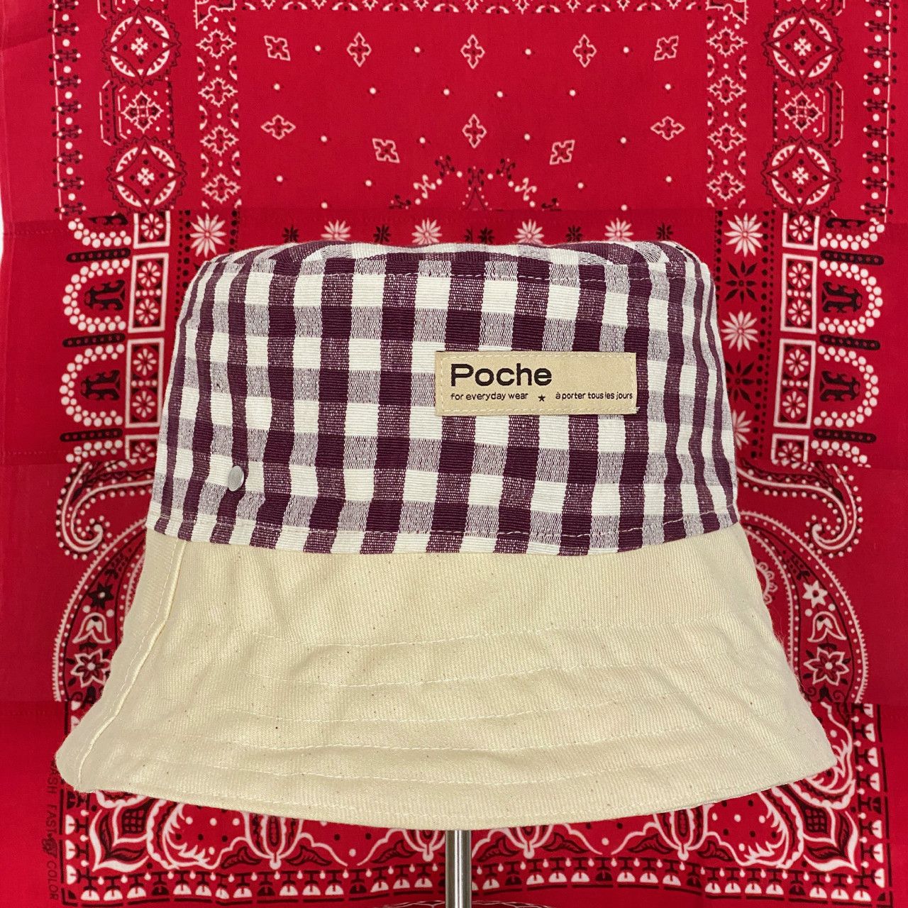 Poche Studio POCHE STUDIO HANDMADE REVERSIBLE BUCKET HAT Size ONE SIZE - 3 Thumbnail