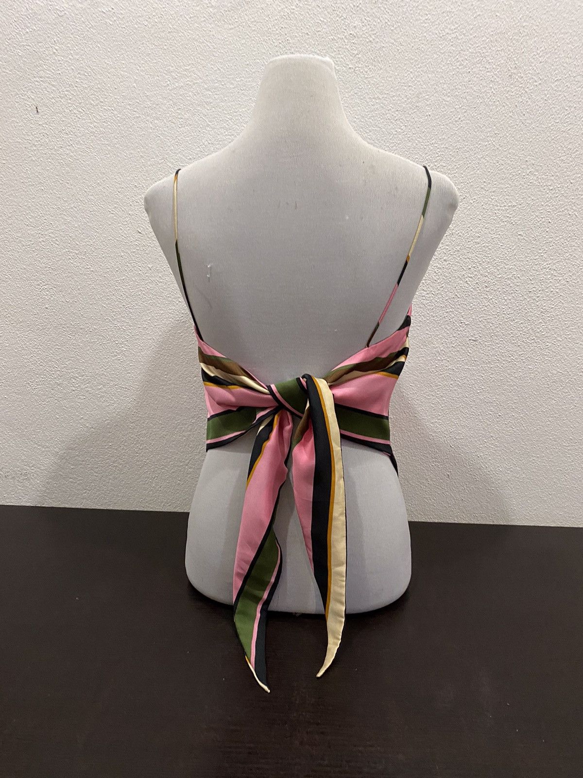 Zara Zara Multicolour Striped Satin Scarf Top Size M / US 6-8 / IT 42-44 - 3 Thumbnail
