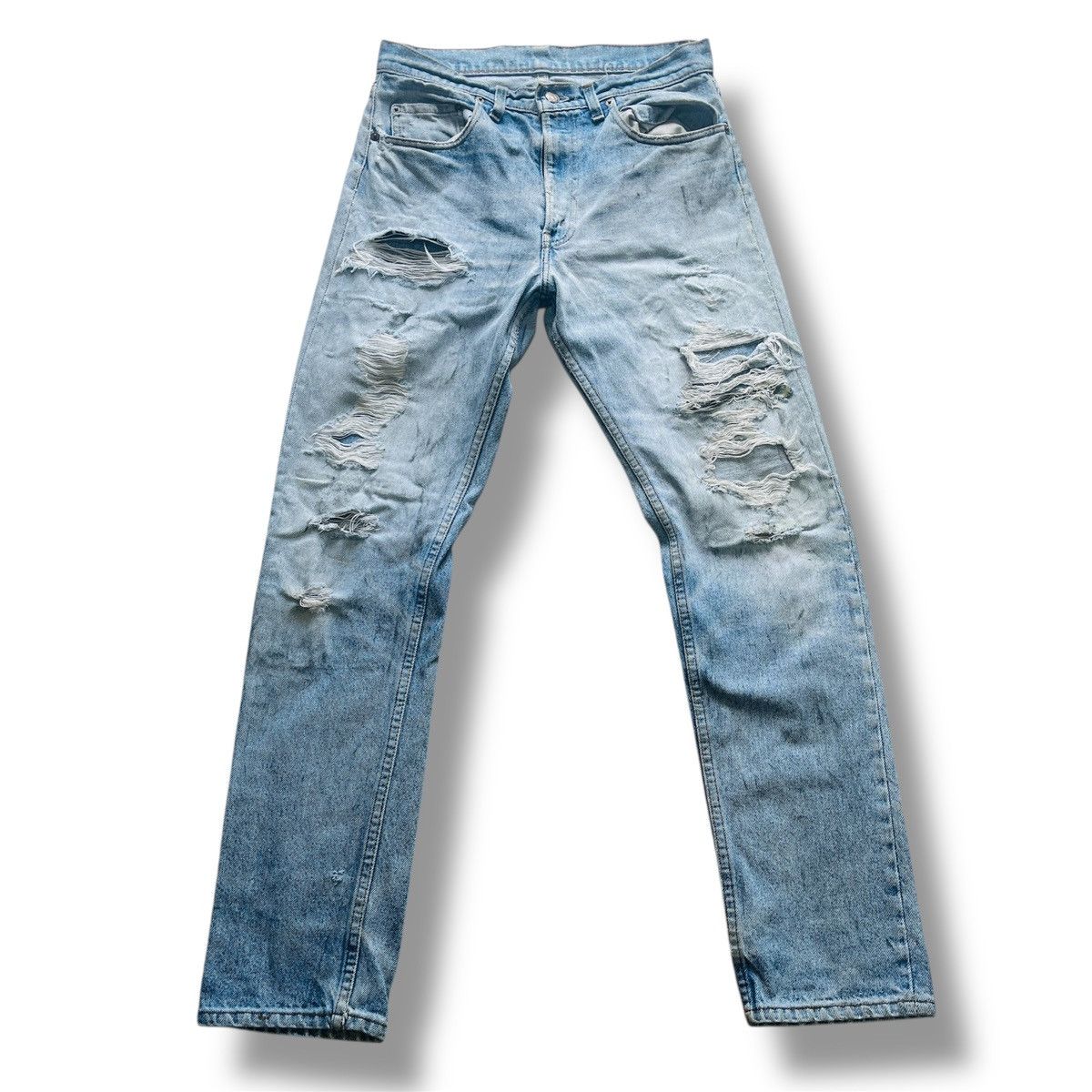 Levi's Grails Levis 501 Button 650 Distressed Ripped Denim USA Size US 30 / EU 46 - 1 Thumbnail