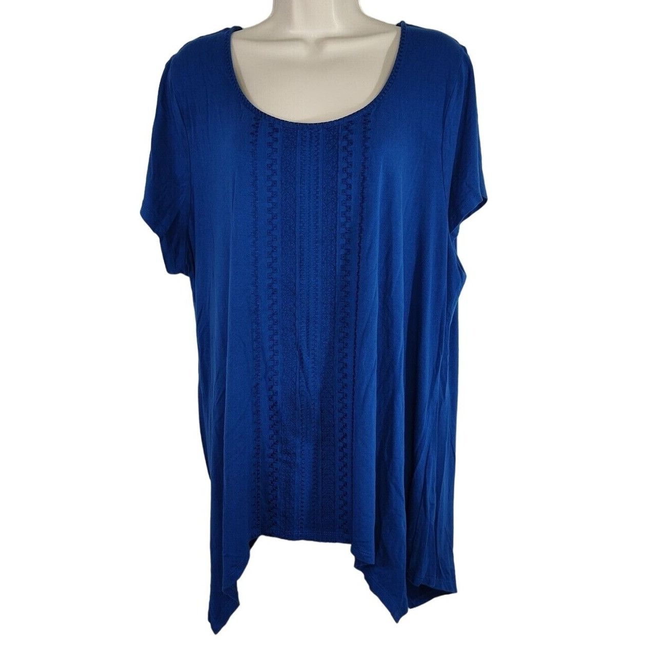Adrianna Papell Adrianna Papell Blue Tunic Top Embroidered Women Size 3X Size 3XL / US 20-22 - 1 Thumbnail