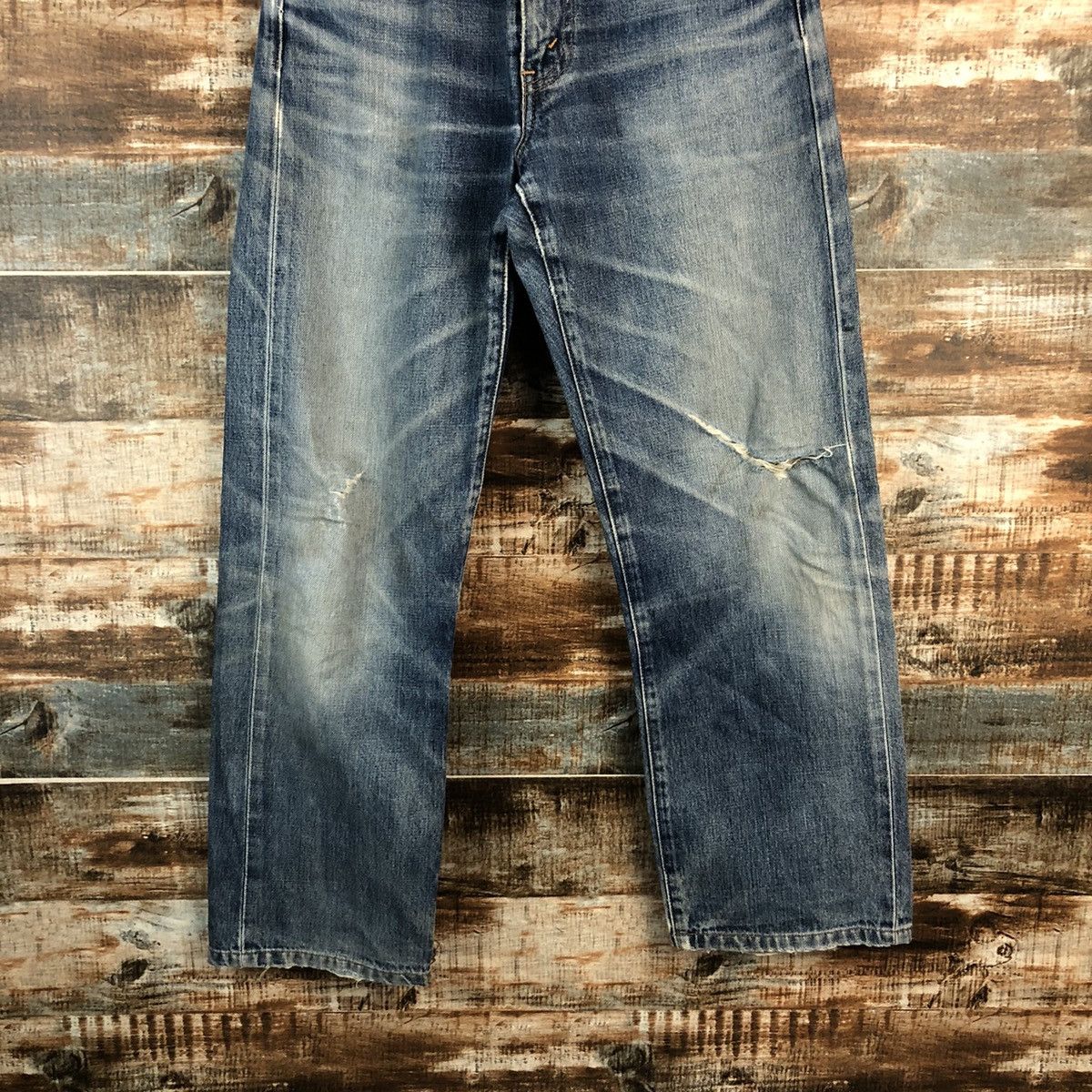 Levi's D Levis 504 Big E selvedge Distressed Denim Pants #A2579 Size US 29 - 3 Thumbnail