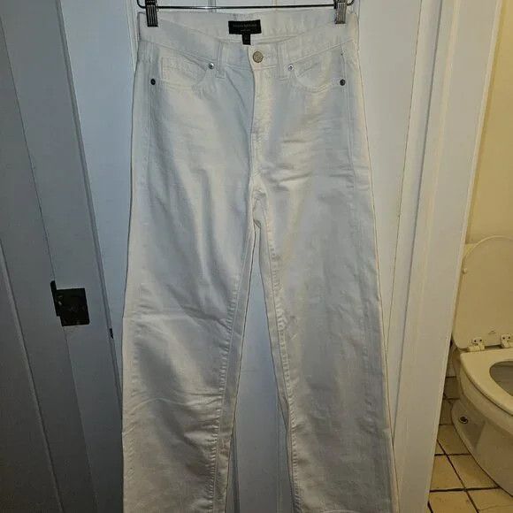Banana Republic Banana Republic White High Rise Wide Leg Jeans Size 26" / US 2 / IT 38 - 2 Thumbnail
