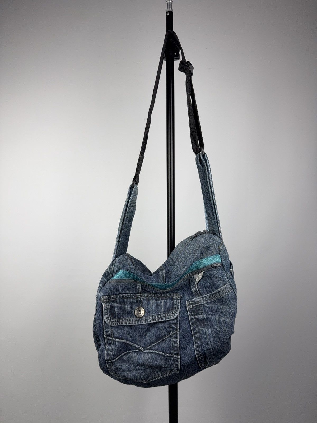 Japanese Brand Denim Avant Garde Shoulder Bag Y2K Vintage Jeans Patchwork Size ONE SIZE - 12 Thumbnail