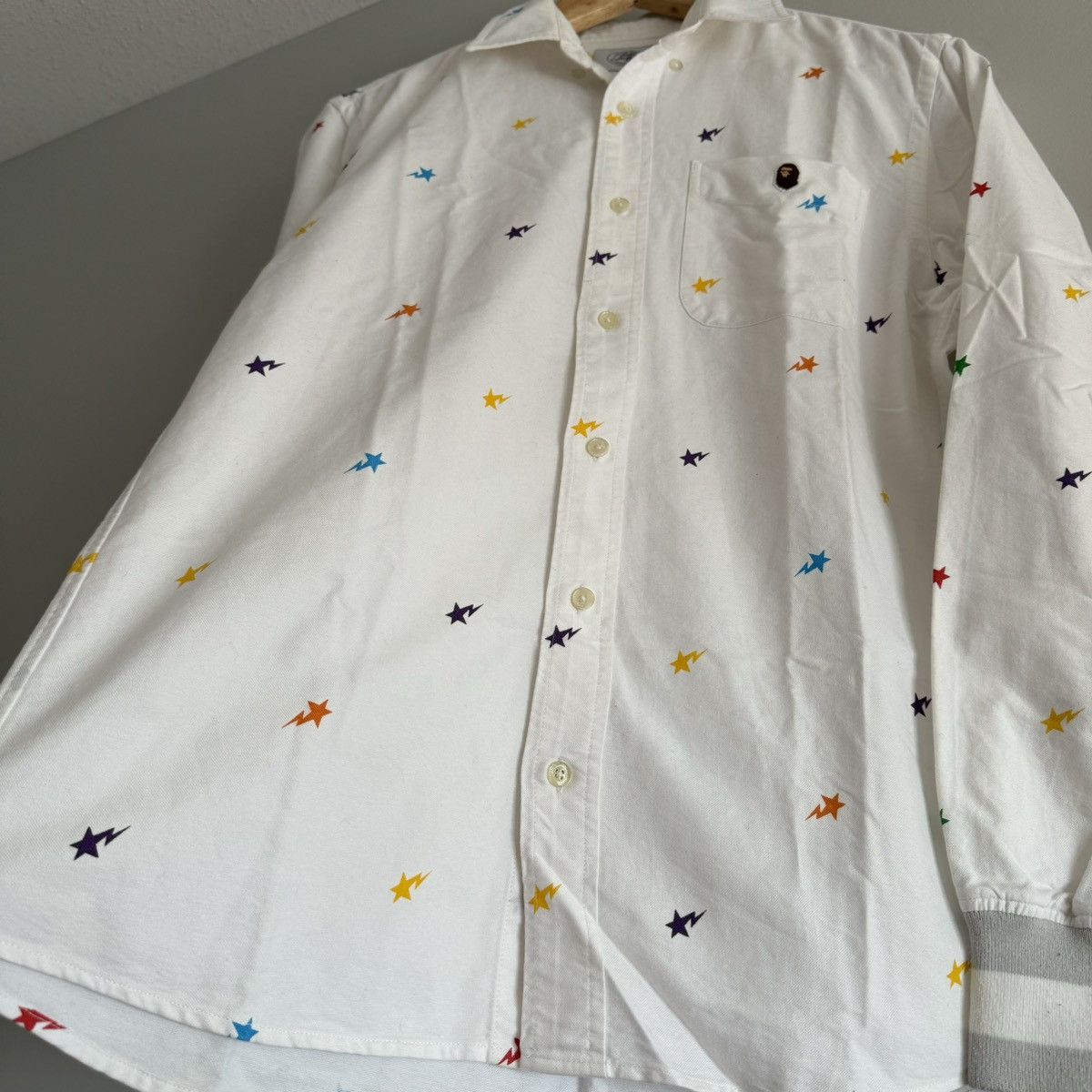 Bape OG Multicolor Star Pattern Long Sleeve Button Up Shirt Size US M / EU 48-50 / 2 - 10 Thumbnail