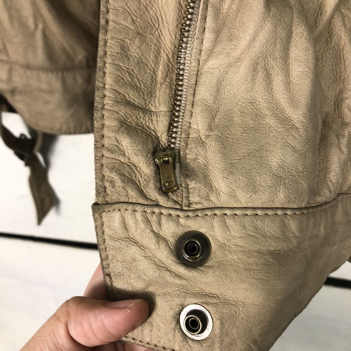Genuine Leather × Japanese Brand × Vintage 📌Vintage Leather Biker Jacket Parfin Japan Issey Miyake Size US M / EU 48-50 / 2 - 17 Thumbnail