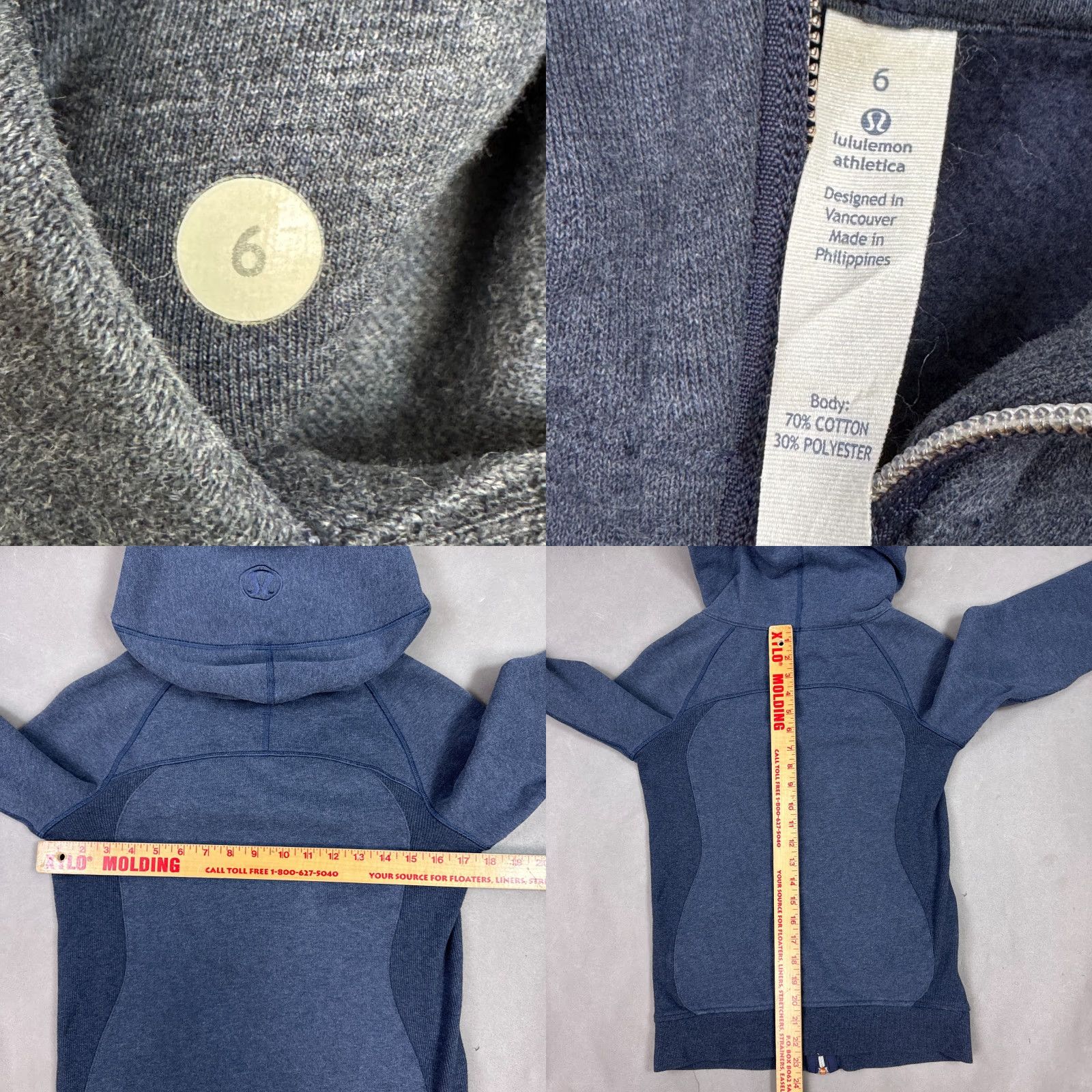 Lululemon Lululemon Scuba Jacket Womens 6 Blue Hooded Full Zip All Seasons Regular Jacket Womens Bloo Size M / US 6-8 / IT 42-44 - 8 Thumbnail