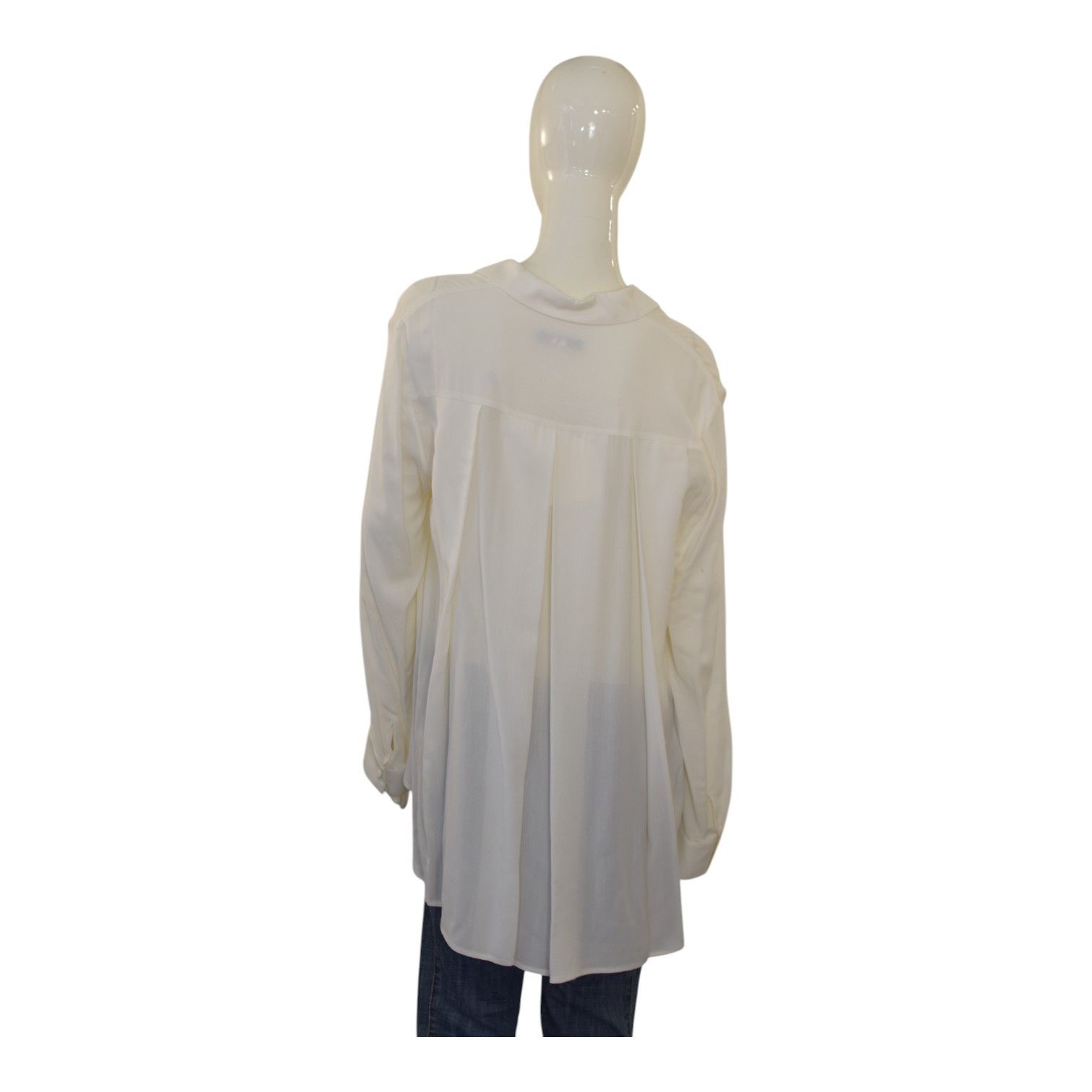 The Row The Row CARLTON White Sheer Viscose Oversized Blouse Size L / US 10 / IT 46 - 2 Thumbnail