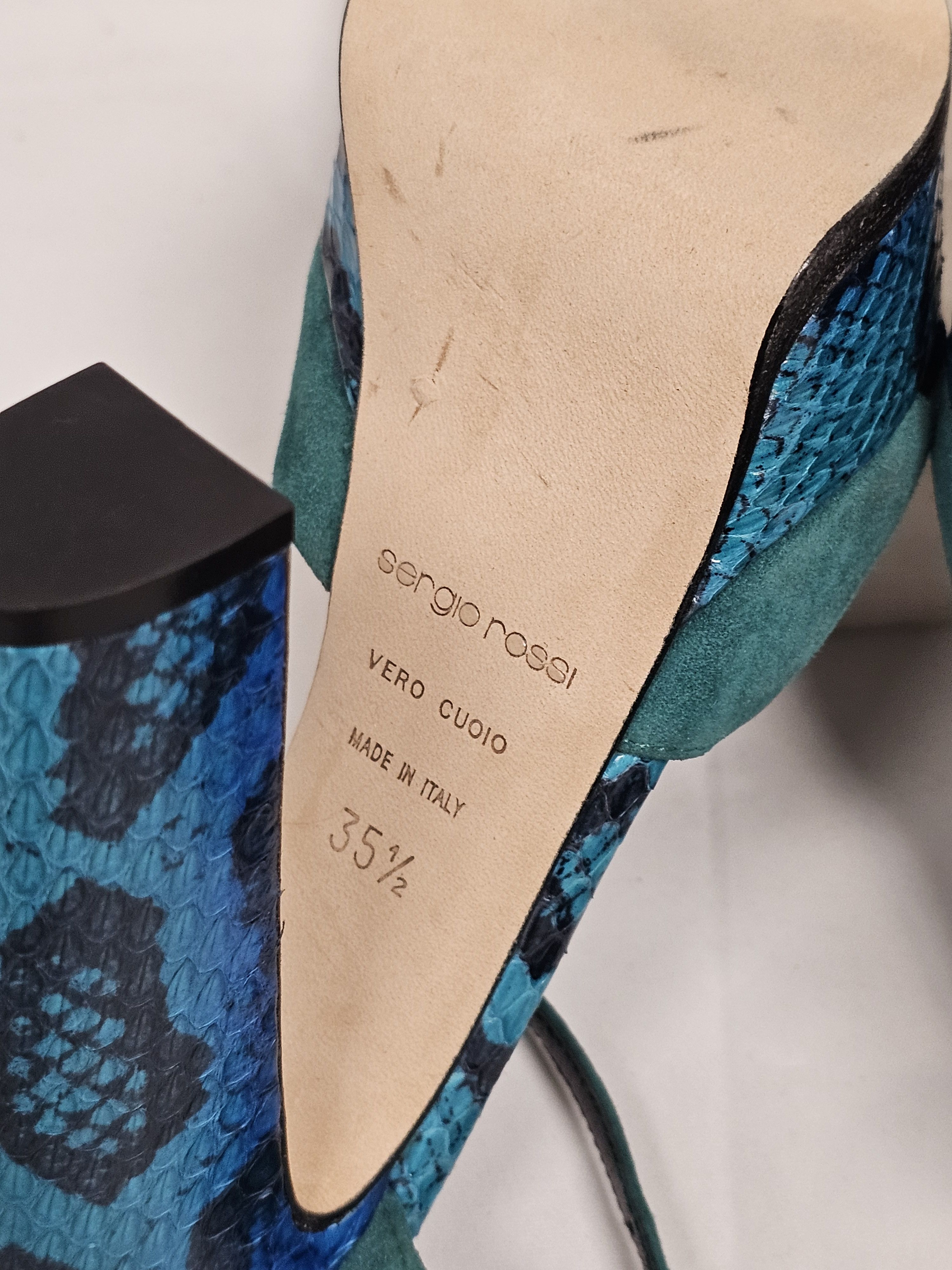 Sergio Rossi Sergio Rossi Elaphe Suede Python Leather Platforms Size 5.5 Size US 5.5 / IT 35.5 - 8 Thumbnail