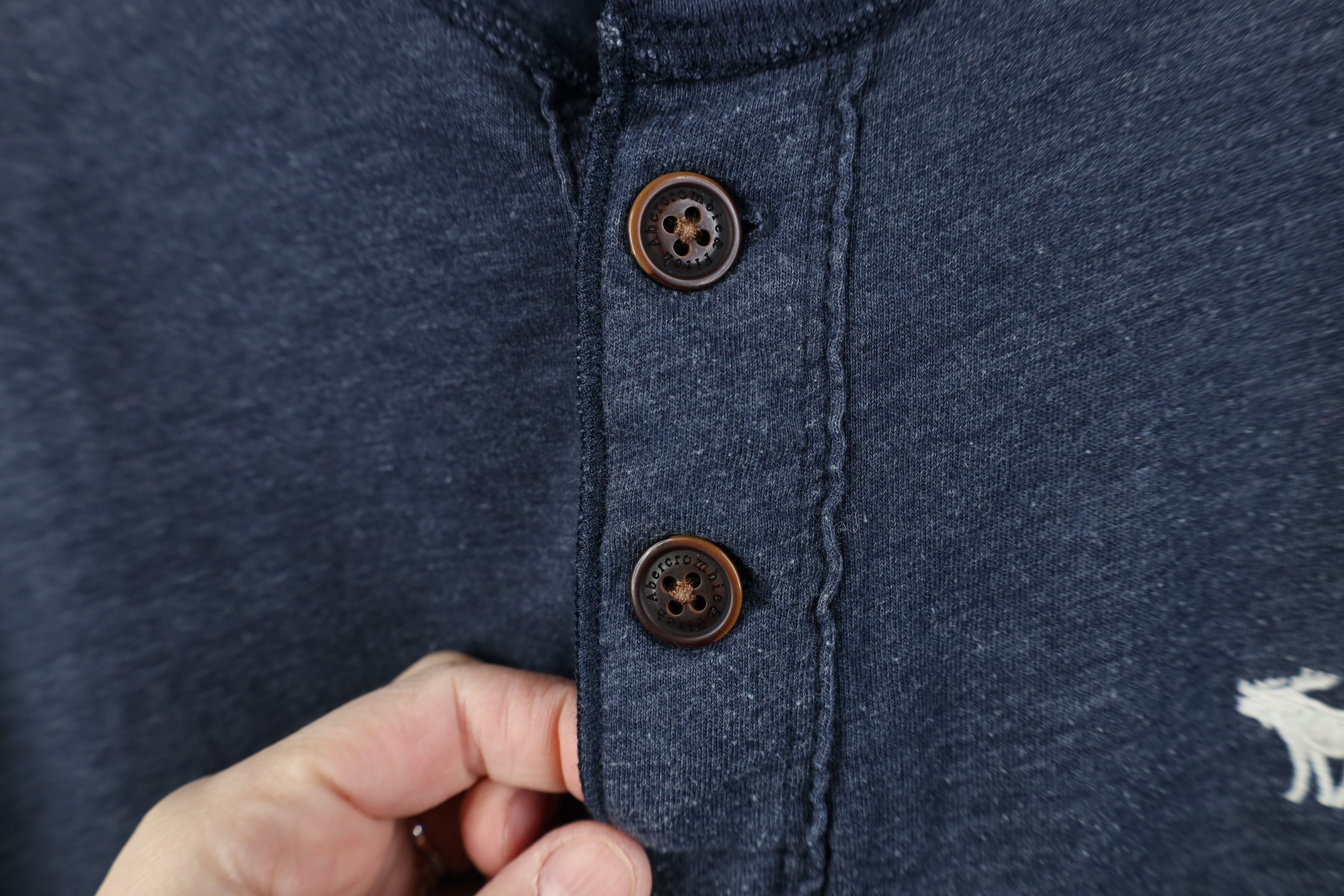 Abercrombie & Fitch Vintage 90s Y2K Abercrombie & Fitch Knit Henley T-Shirt Blue Size US M / EU 48-50 / 2 - 5 Thumbnail