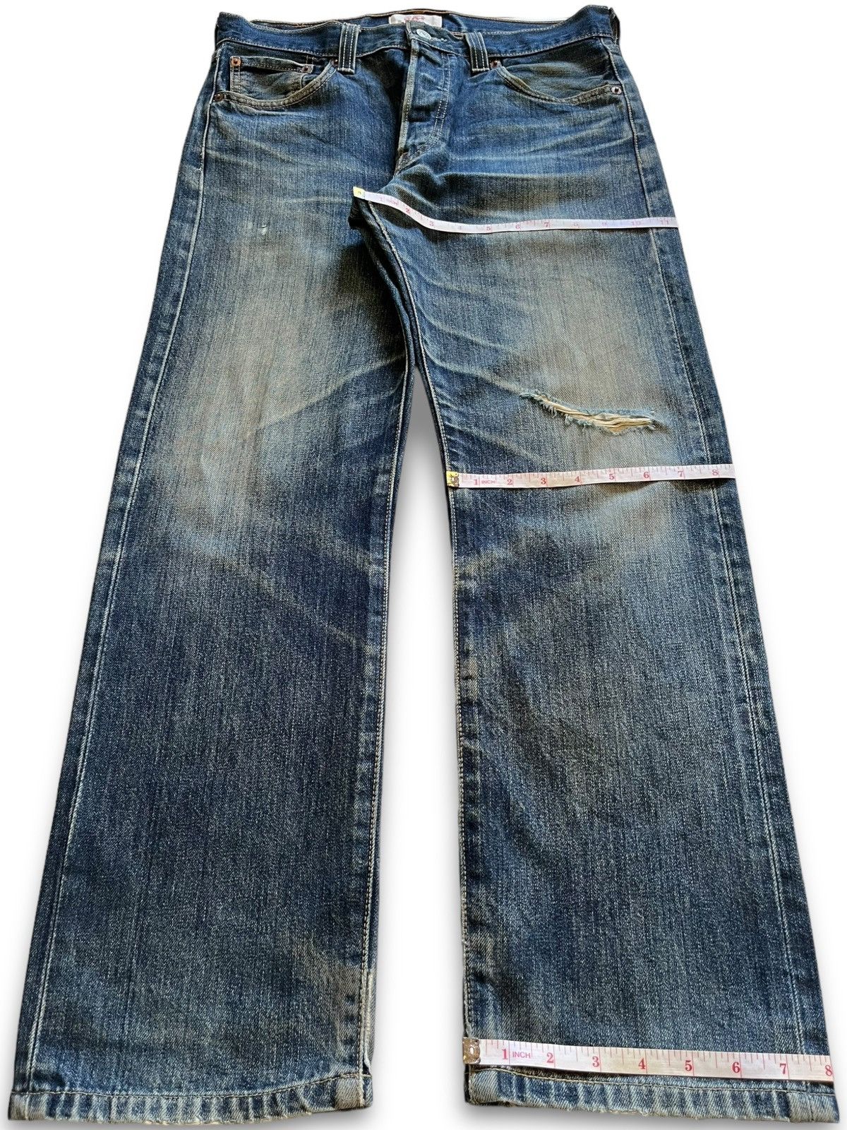 Levi's × Levi's Vintage Clothing SALES🔥Vintage 90s Levis 501 Mud Wash Distressed Loose Jeans Size US 31 - 13 Thumbnail