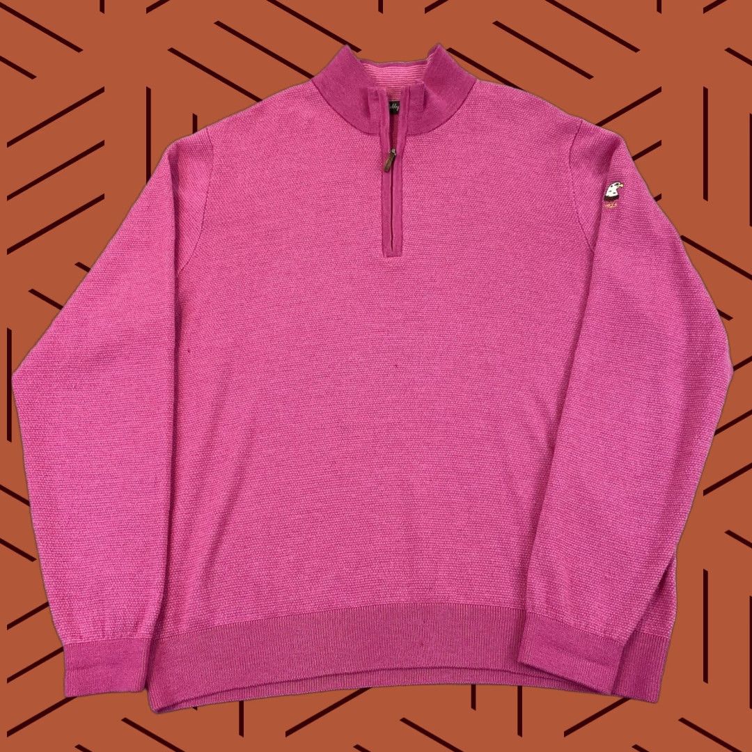 Vintage BOBBY JONES Wool Sweater Men XL Pink 1/4 Zip Pullover Golf Merino Rehoboth Beach Size US XL / EU 56 / 4 - 1 Thumbnail