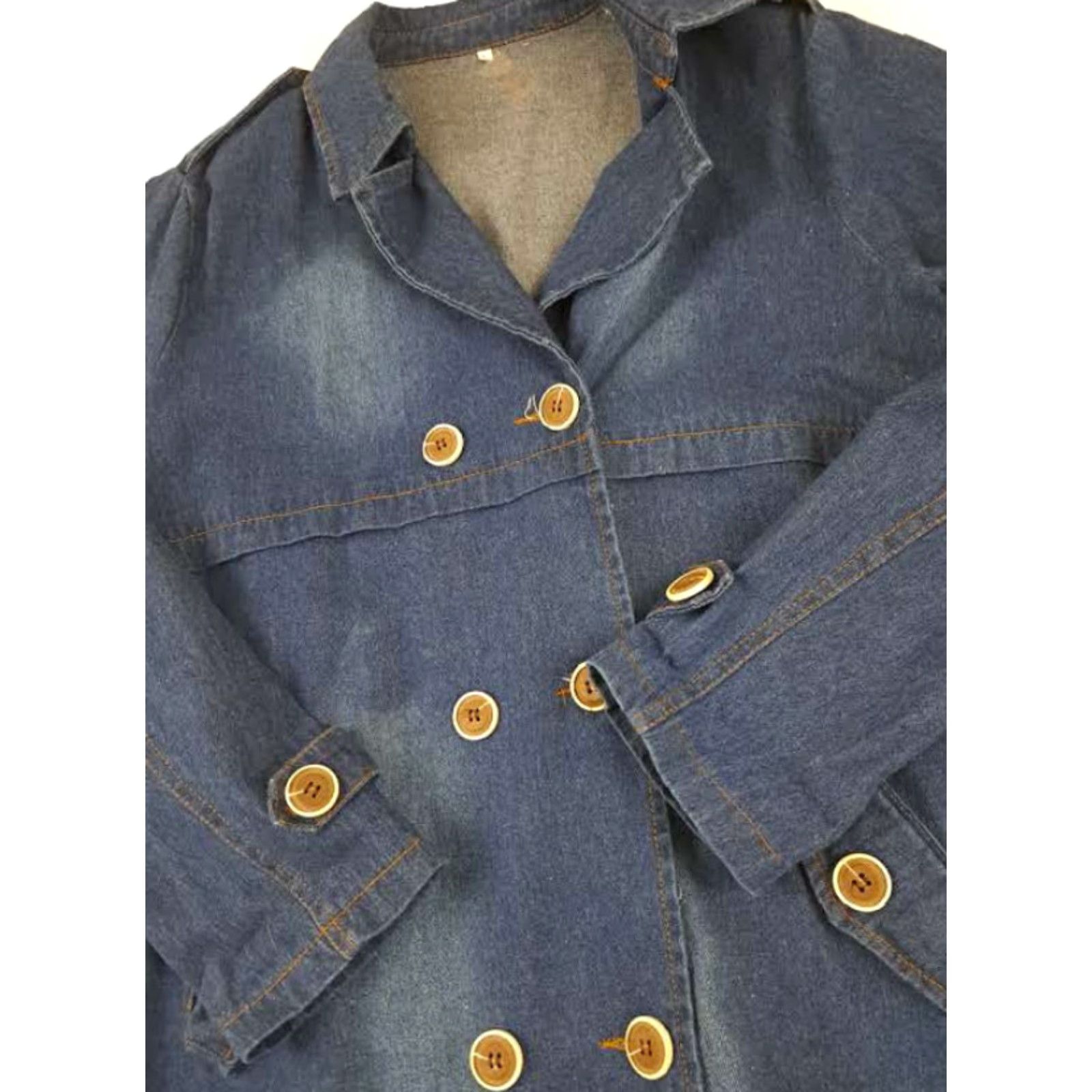 Doublet VINTAGE Woman Denim Blue Jean Jacket L Blue 90s Classic Denim Coat Womens Jacket - 90s Theme, Large, Light Weight, Basic Jacket, 32in Long Size 36" / US 14 / IT 50 - 5 Thumbnail