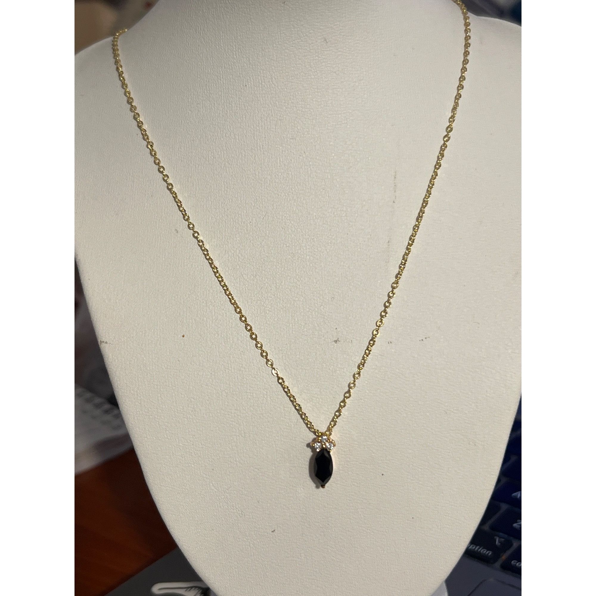 Swarovski Vintage Swarovski Gold Tone Pendant Necklace Clear Black Cry Size ONE SIZE - 1 Thumbnail