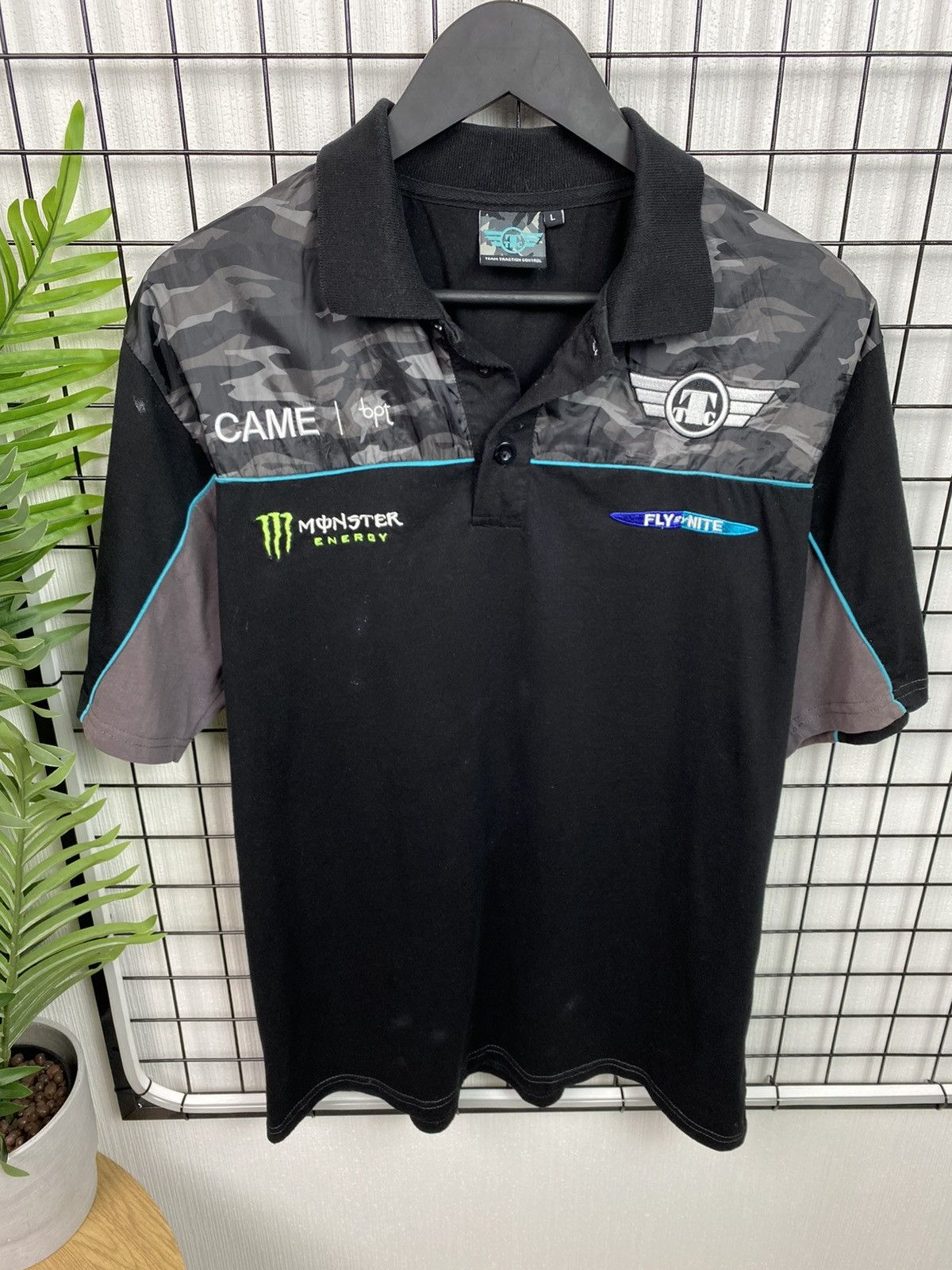 Other Monster Energy Racing Polo tee Men L size black T-Shirt Size US L / EU 52-54 / 3 - 3 Thumbnail