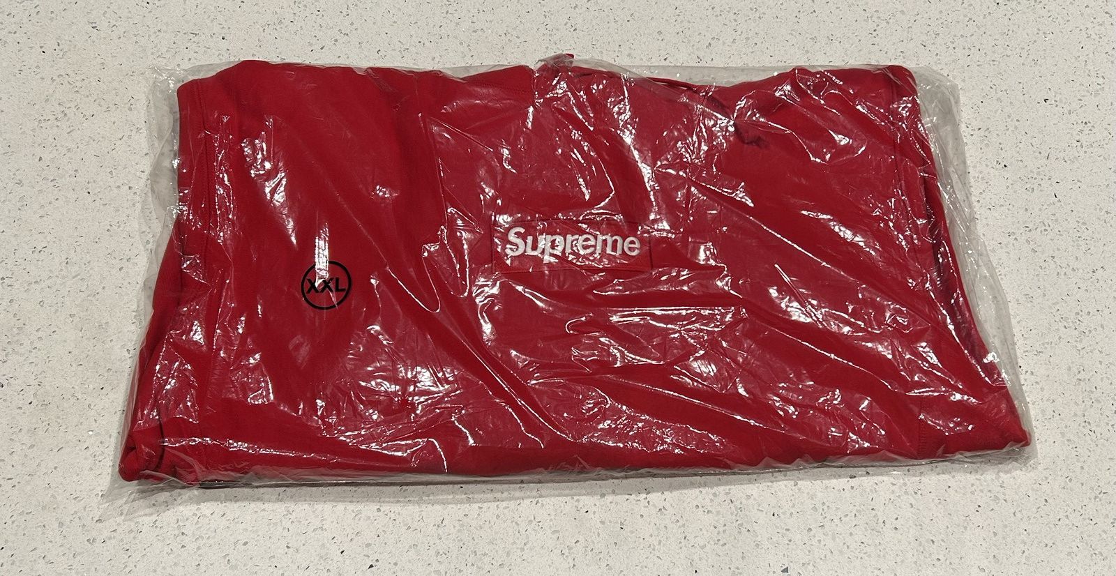 image of Supreme Box Logo Hooded Sweatshirt in Red, Men's (Size 2XL)