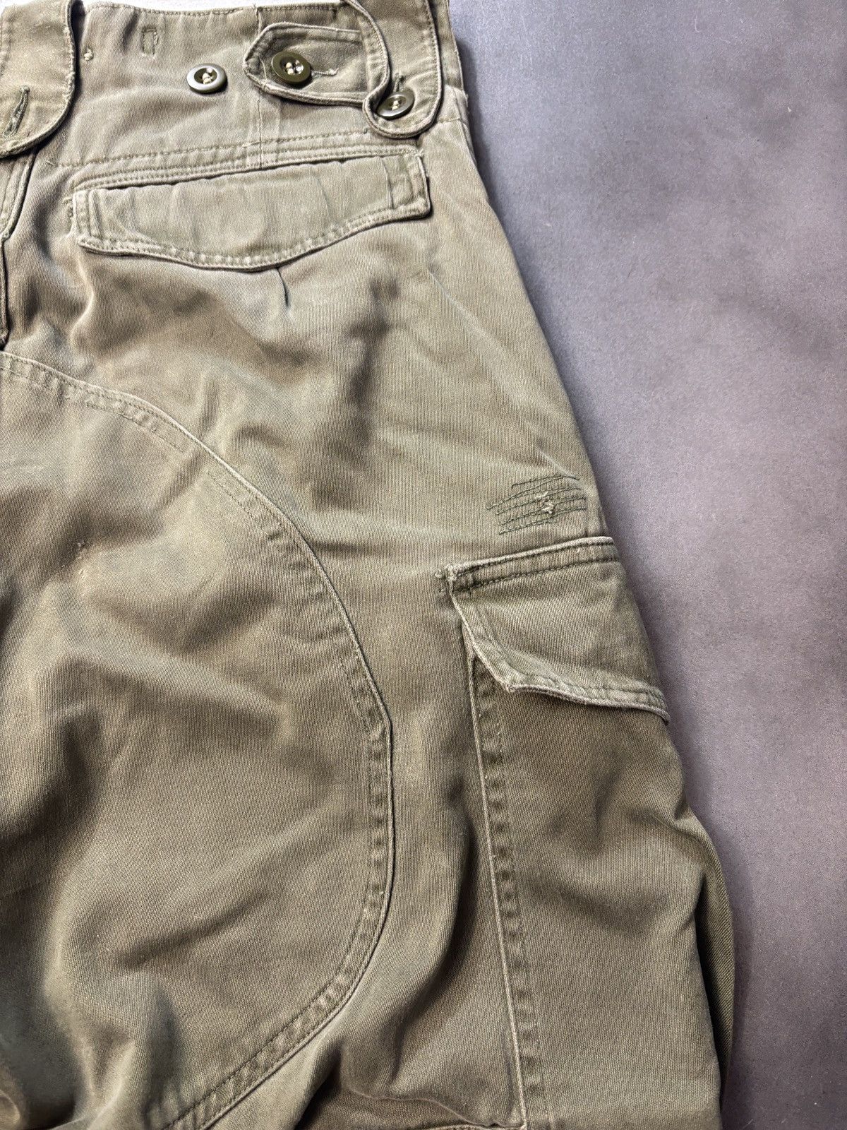 Vintage 1960s Vintage Dutch Military Cargo Shorts Heavy Duty Utility Size US 26 / EU 42 - 10 Thumbnail