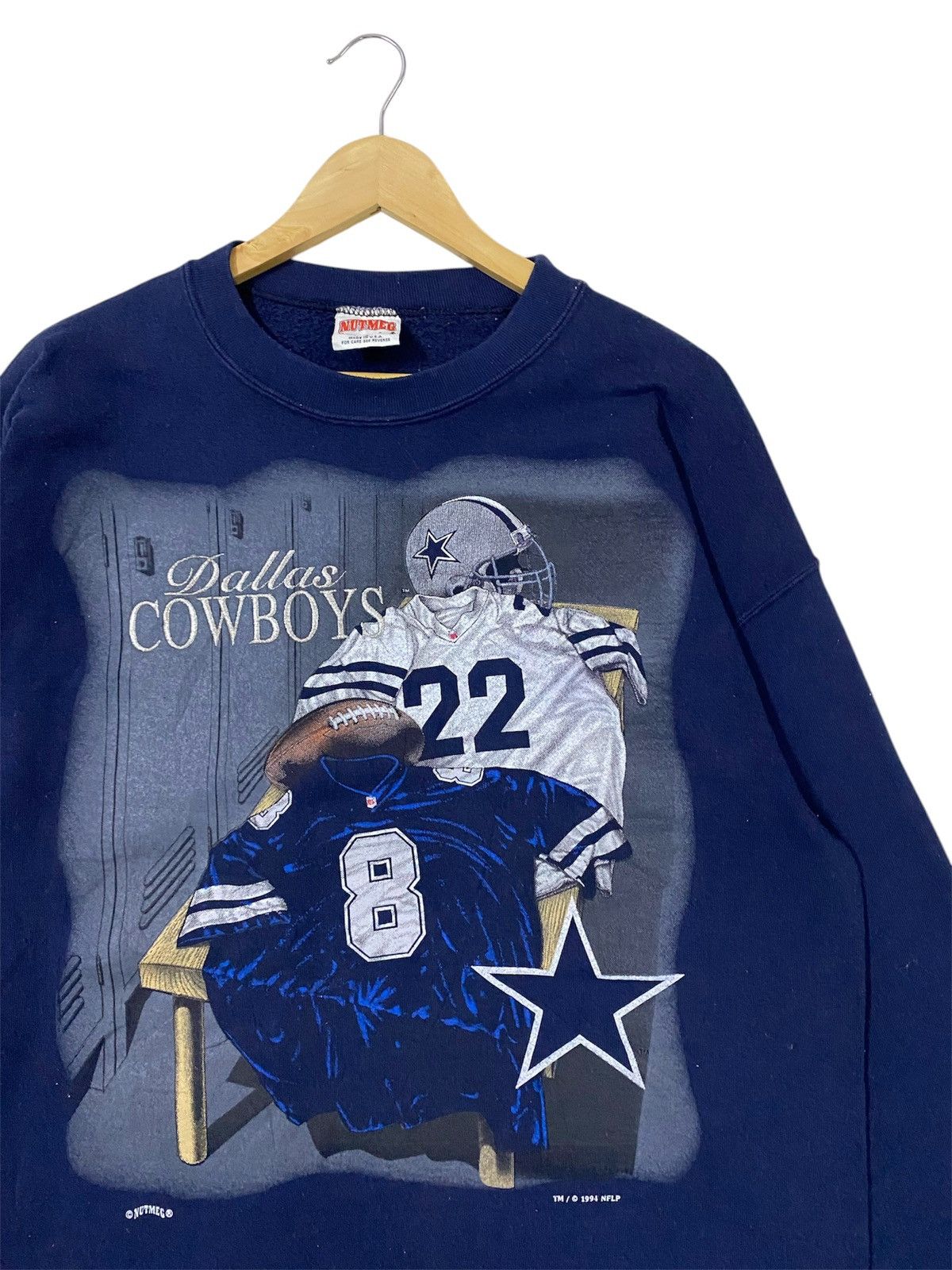NFL Vintage Dallas Cowboys Big Logo Sweatshirt by Nutmeg | L | Size US L / EU 52-54 / 3 - 2 Thumbnail