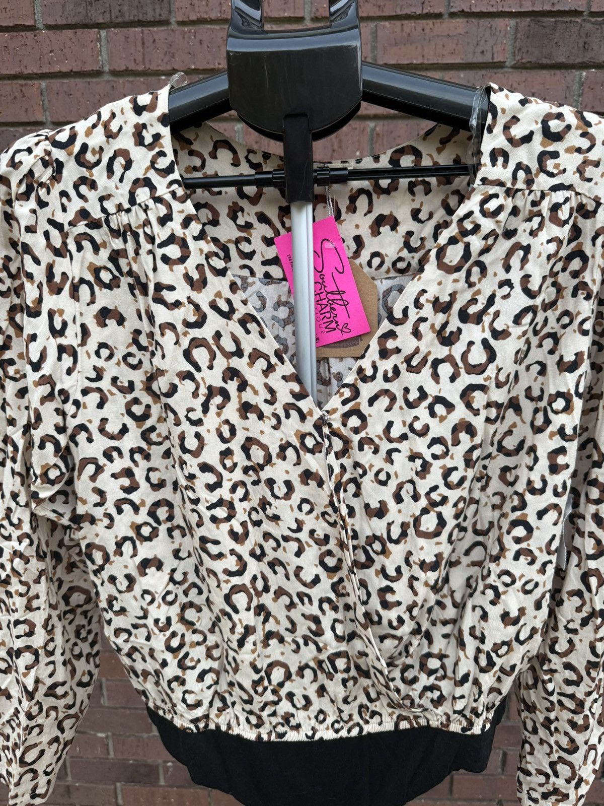 Other Kori America Bodysuit Cream Black Cheetah Print Womens Size S / US 4 / IT 40 - 2 Thumbnail