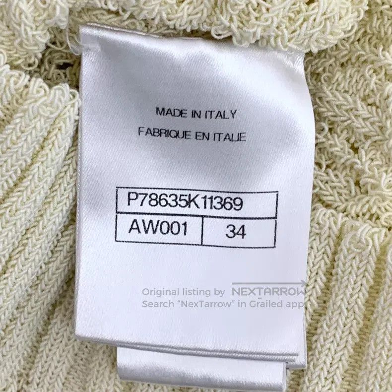 Chanel Chanel 25C beige cotton twisted round neck single-breasted Size XXS / US 00 / IT 34 - 6 Thumbnail