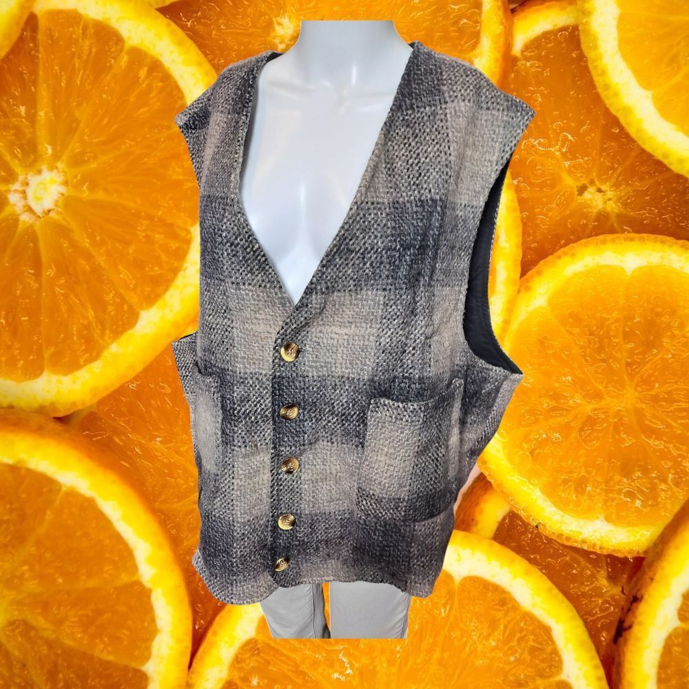 Other Paragraff Wool Blend Plaid Vest Classic Materials Pockets XL Size US XL / EU 56 / 4 - 7 Thumbnail