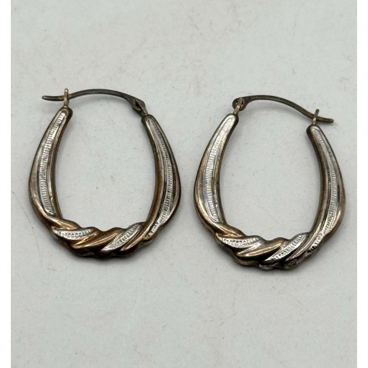 Other Vintage 14k 1/20 Gold filled gold & silver hoop earrings Size ONE SIZE - 1 Thumbnail