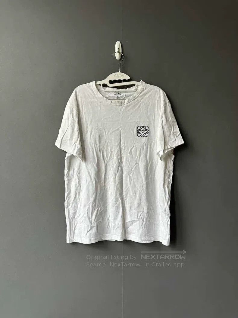 Loewe Loewe White embroidered logo short sleeve Size L / US 10 / IT 46 - 1 Thumbnail