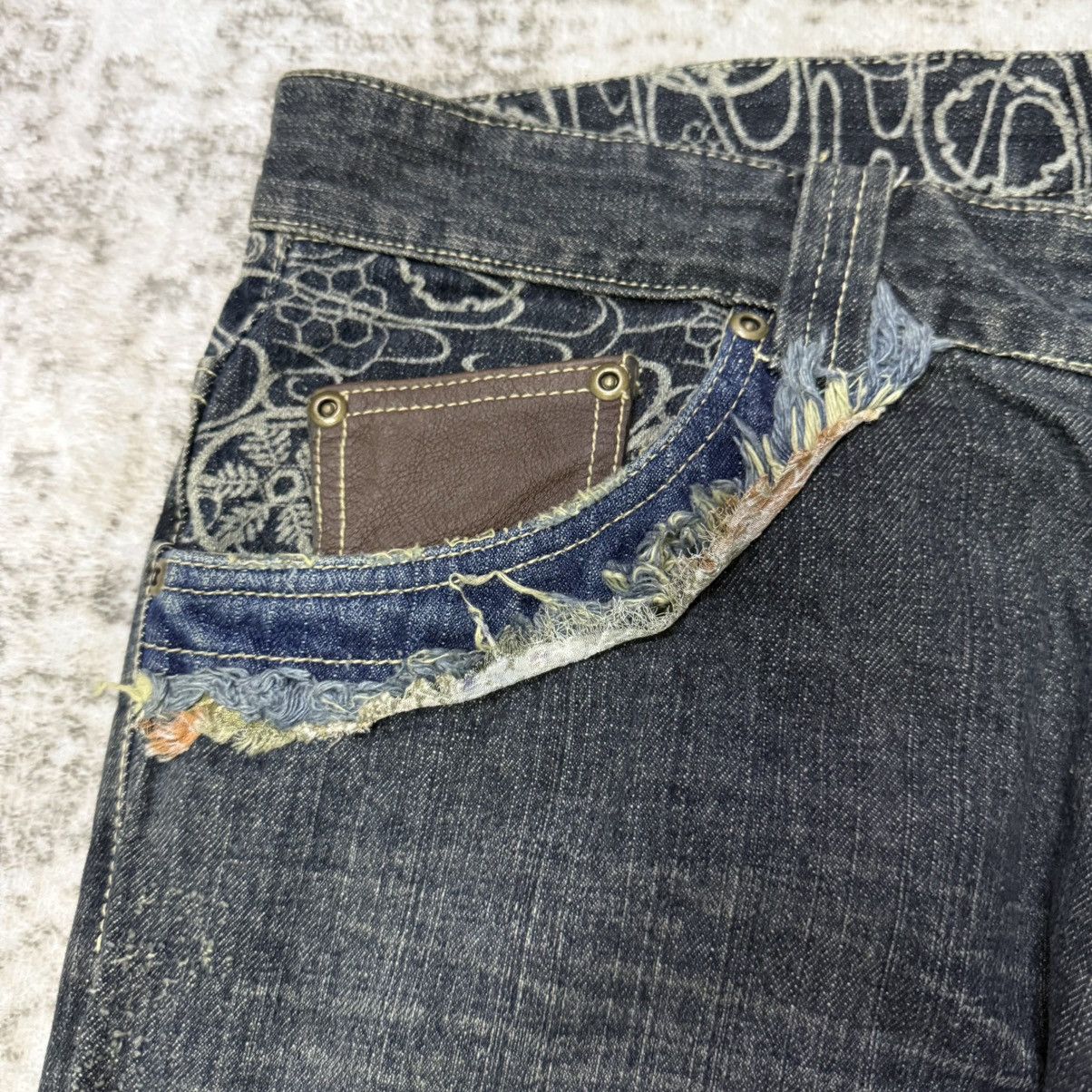 Kapital Gumu Japan Distressed Boro Honeycomb Loose Jeans Size US 33 - 5 Thumbnail