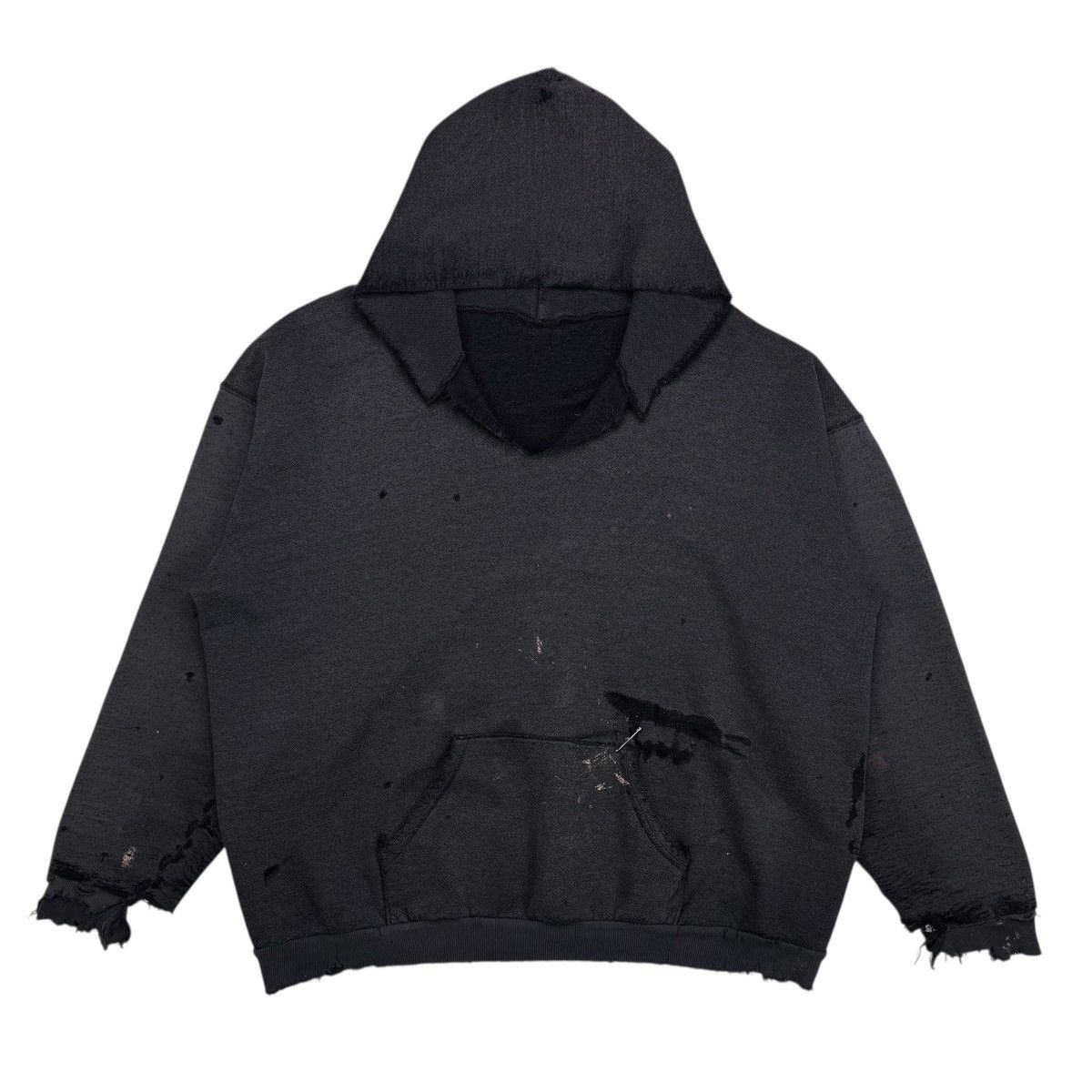 Vintage VINTAGE THRASHED FADED BLACK MILITARY HOODIE Size US XL / EU 56 / 4 - 2 Thumbnail