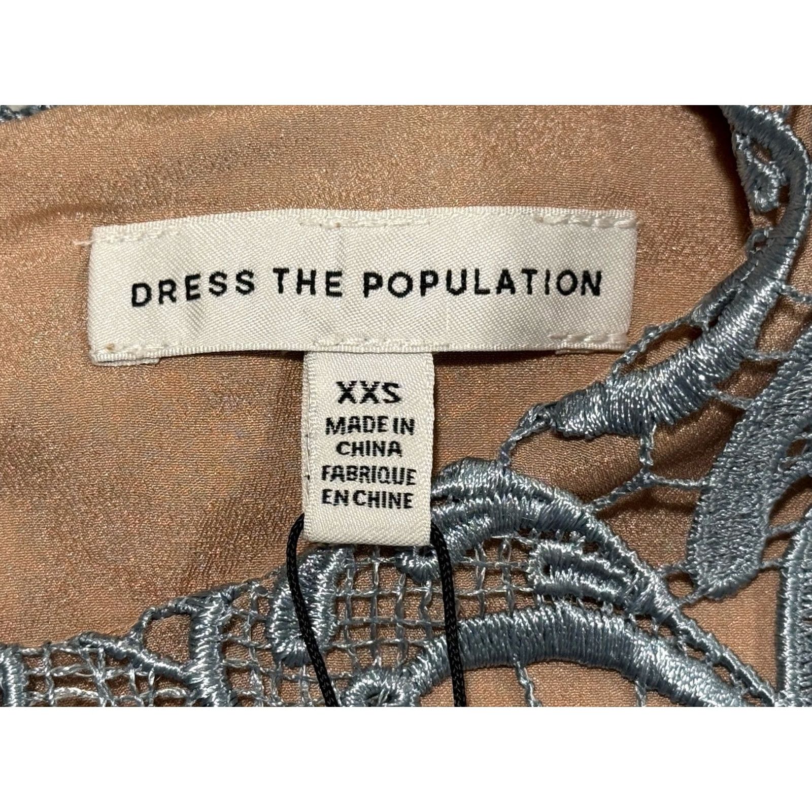 Dress the Population Dress The Population Clara Short Sleeve Crochet Lace Dress XXS Blue NWT Shirt? Size 24" / US 00 / IT 34 - 4 Thumbnail