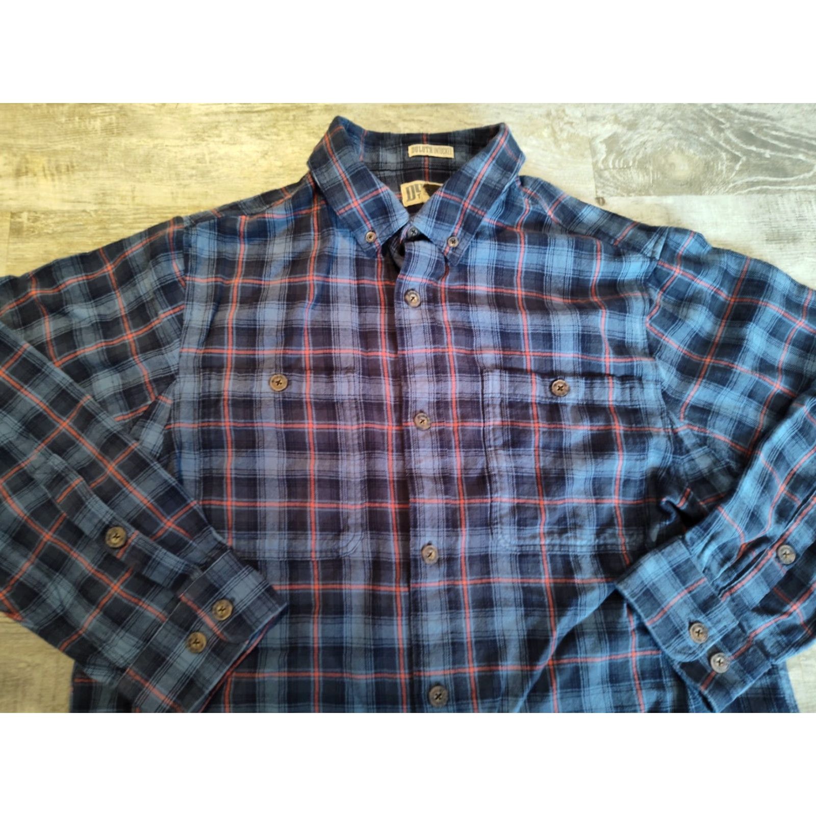 CO Duluth Trading Co Flannel Shirt Men's XL Button-Up Long Sleeve Blue Check Relaxed Fit Outdoor Workwear Size US XL / EU 56 / 4 - 6 Thumbnail