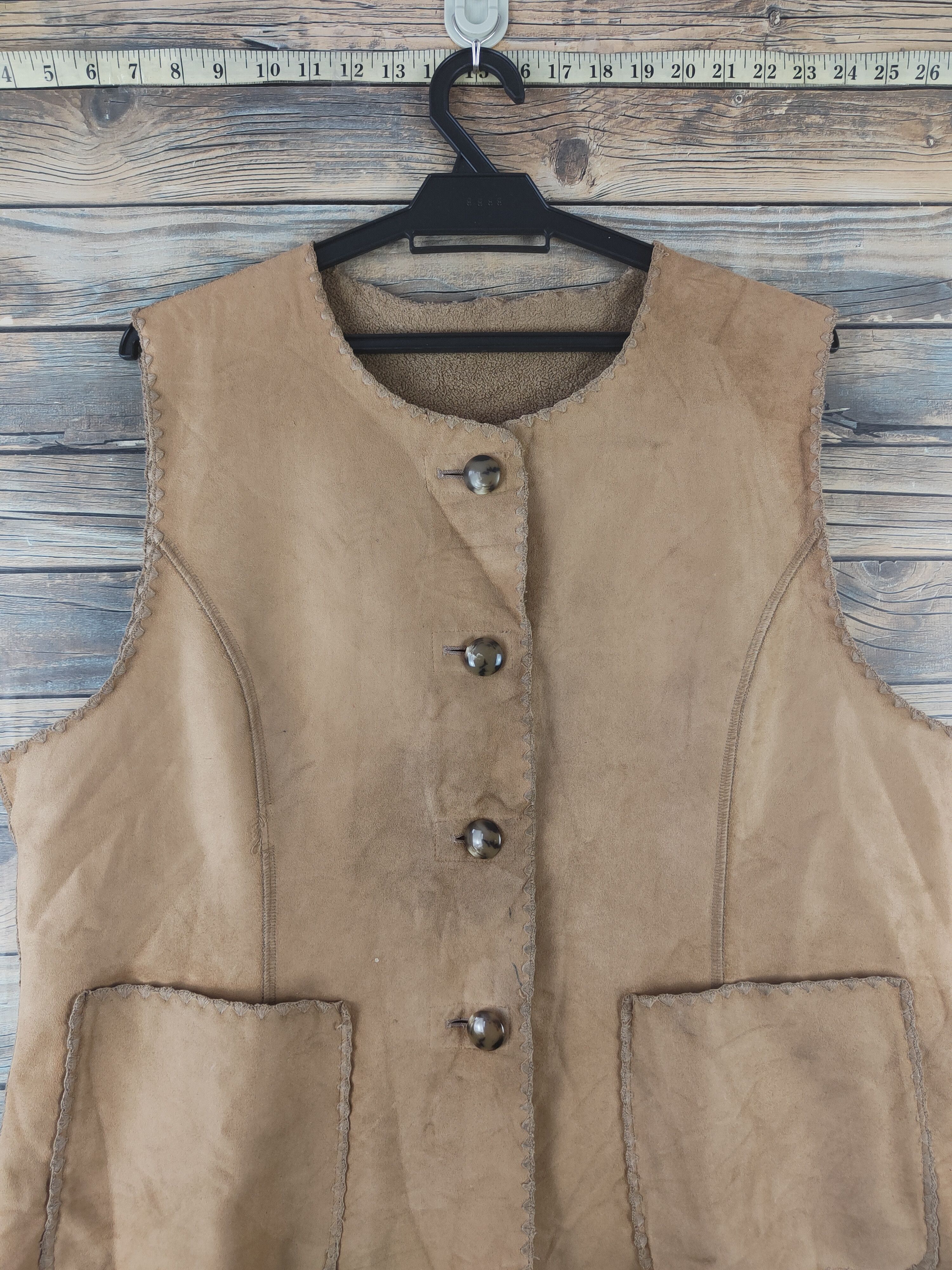 Japanese Brand DL Liliane Burty Light Brown Leather Vests #1931 Size L / US 10 / IT 46 - 2 Thumbnail