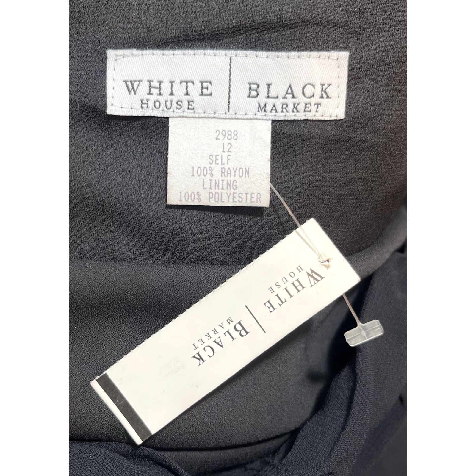 White House Black Market NWT White House Black Market Black 100% Rayon Midi Tank Slip Dress Women 12 Size XL / US 12-14 / IT 48-50 - 6 Thumbnail