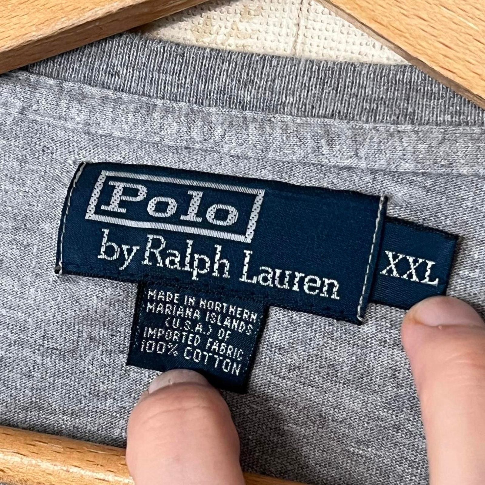 Polo Ralph Lauren Vintage 90s Polo Ralph Lauren Spellout Tee | Grey | Size 2XL Size US XXL / EU 58 / 5 - 3 Thumbnail