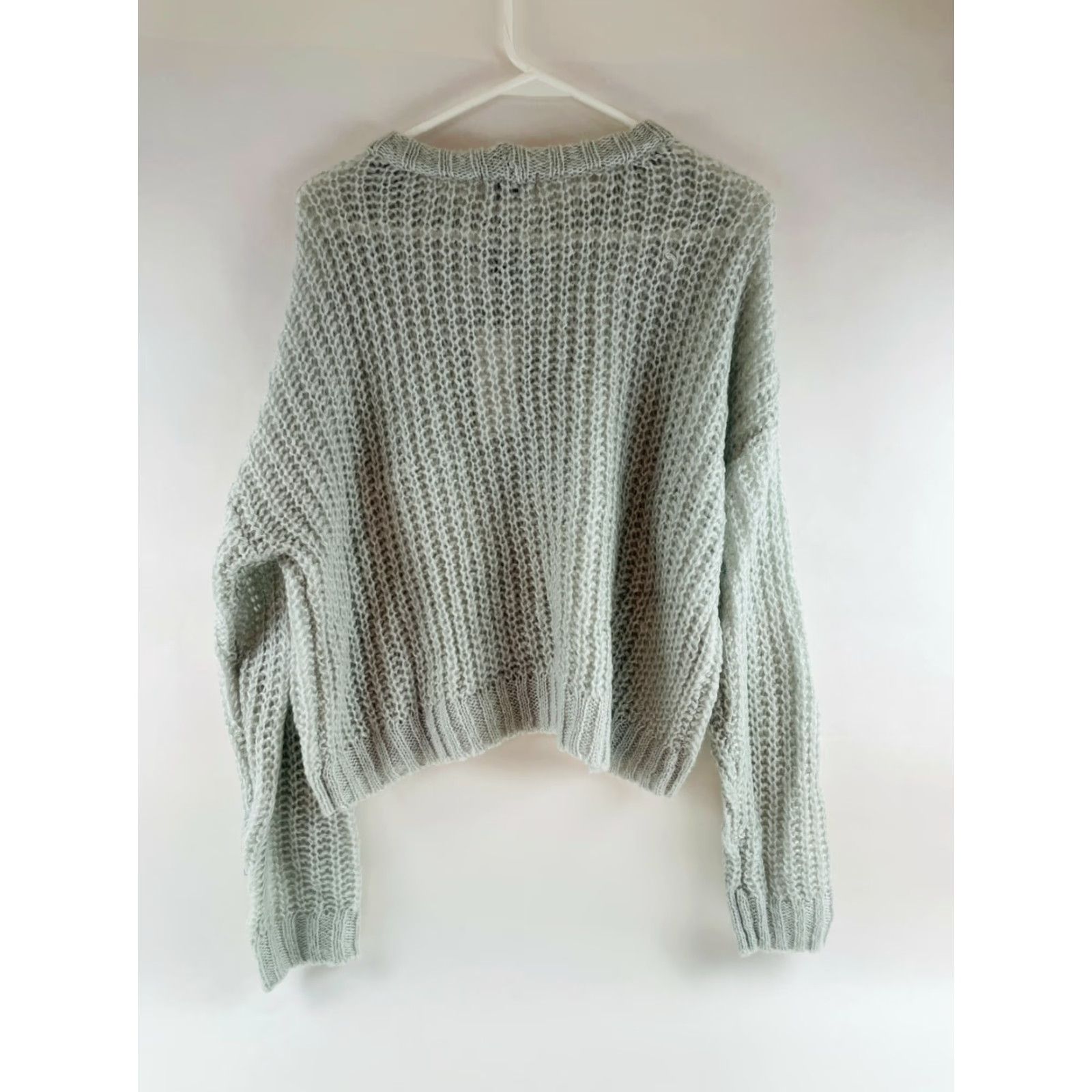 Vintage SOCIALITE Sweater Women's Size Small Gray Long Sleeve Pullover Open Knit NWT Size S / US 4 / IT 40 - 2 Thumbnail