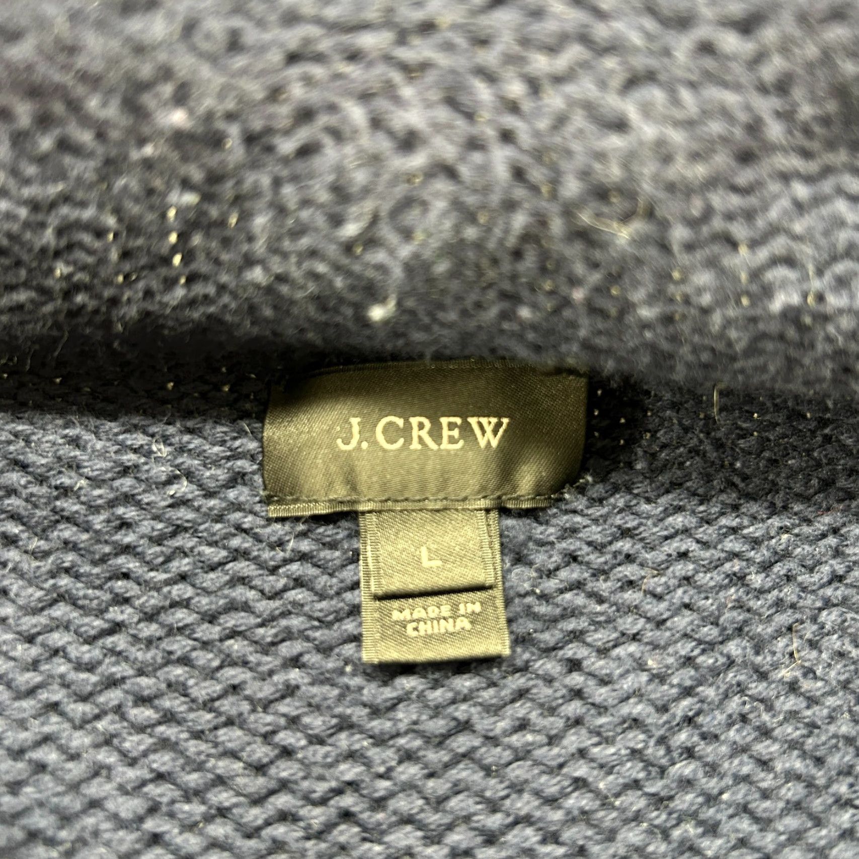 J.Crew J.CREW Sweater Pullover Mens L Blue Navy Mock Neck Fisherman Cable Solid Knit Wool Cotton Night 90s Vintage? Size US L / EU 52-54 / 3 - 4 Thumbnail