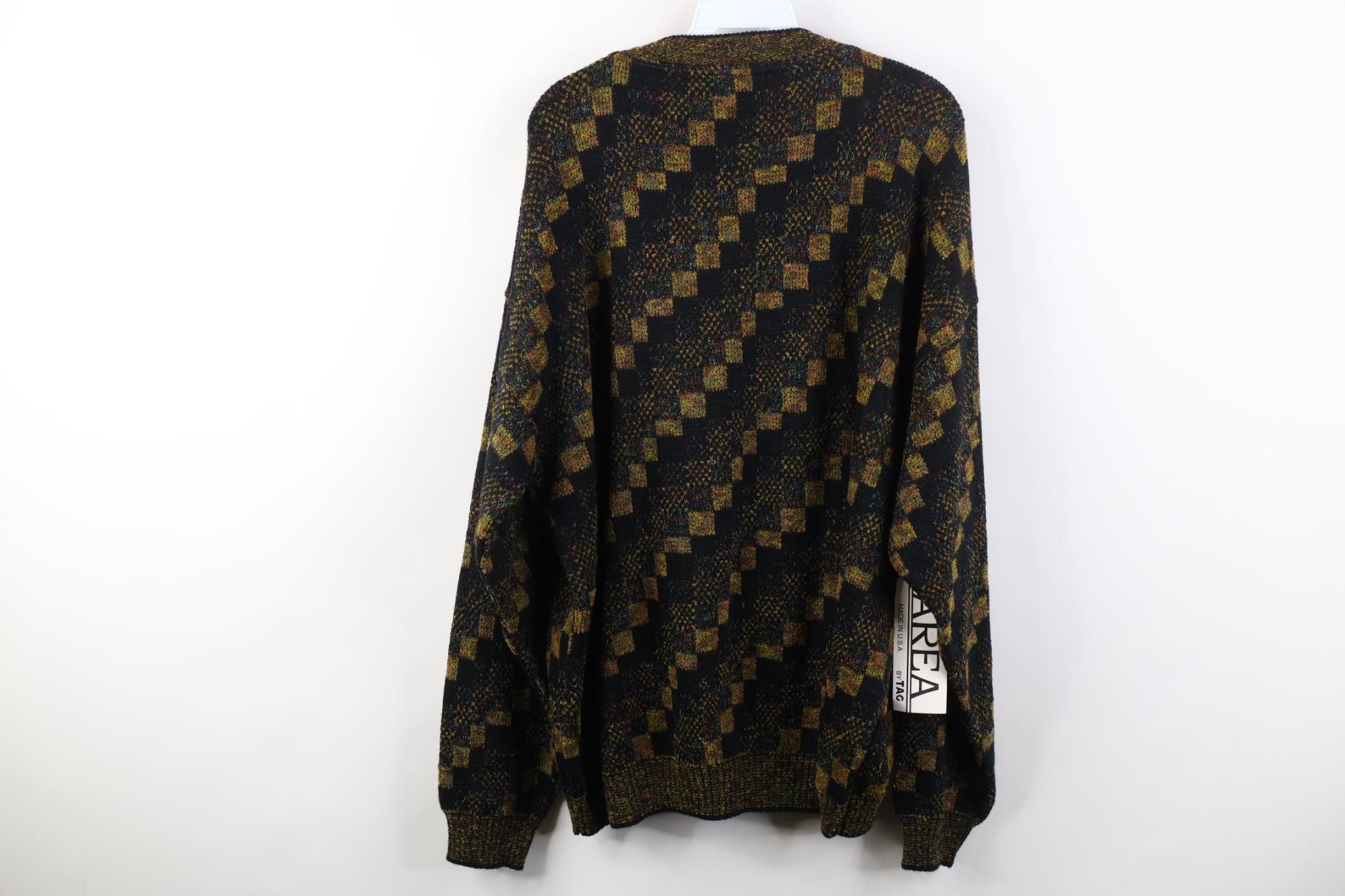 Vintage Deadstock Vintage 90s Coogi Style Checkered Knit Sweater USA Size US XXL / EU 58 / 5 - 9 Thumbnail