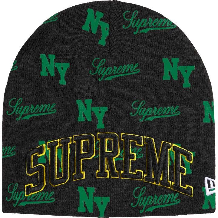 New Era × Supreme Supreme New Era Monogram Beanie Black Size ONE SIZE - 4 Thumbnail