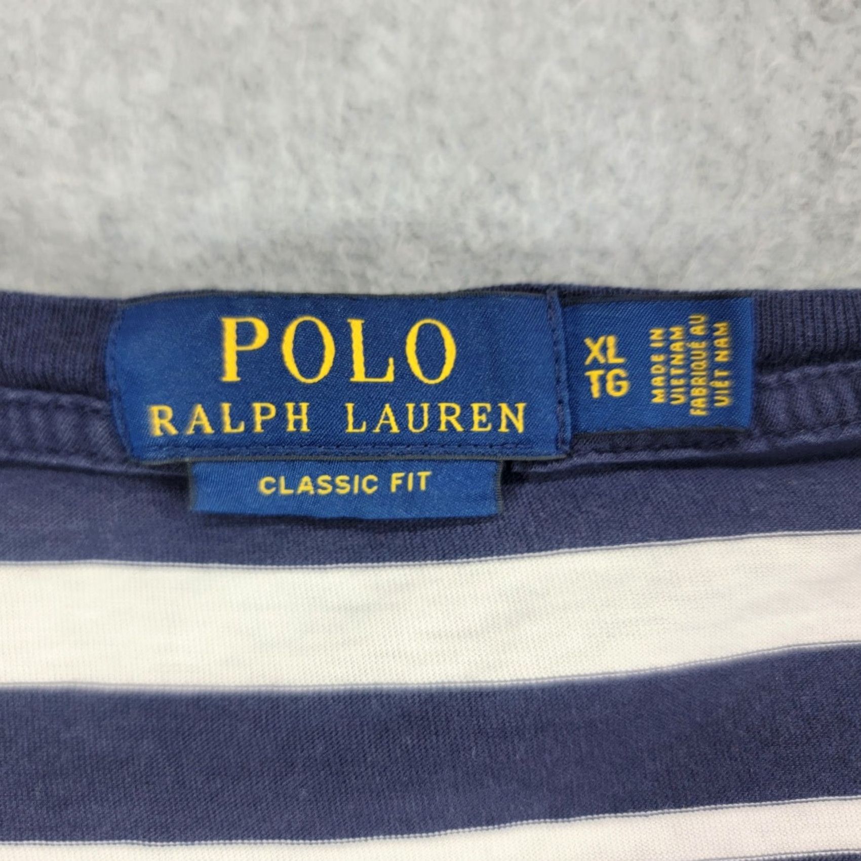 Polo Ralph Lauren Polo Ralph Lauren Mens XL Classic Fit Striped Pocket T-Shirt Navy Blue Pony Size US XL / EU 56 / 4 - 3 Thumbnail