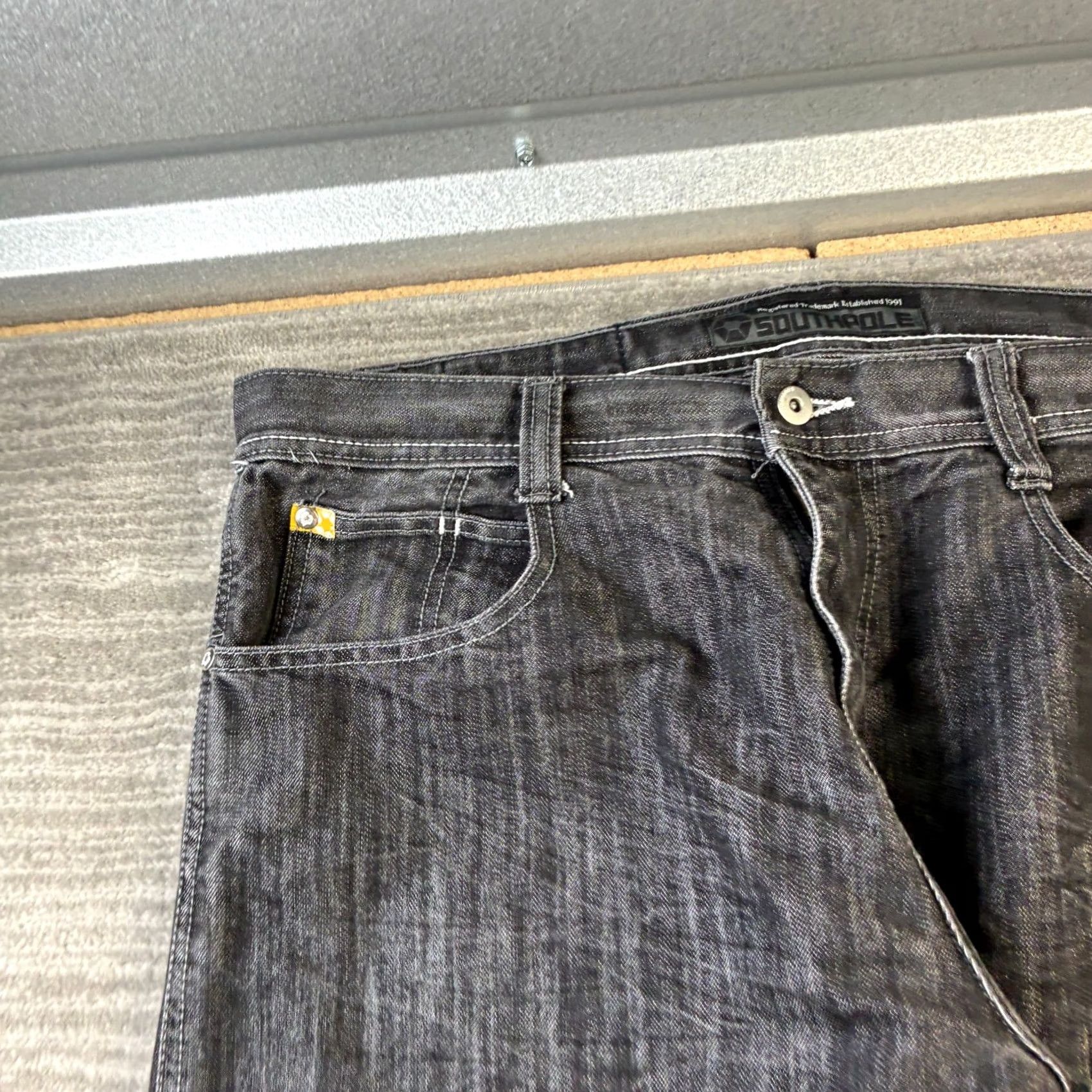 Southpole VINTAGE Southpole Jeans Mens 38 Black Denim Pants Y2K Baggy Yellow Tab Size US 38 / EU 54 - 4 Thumbnail