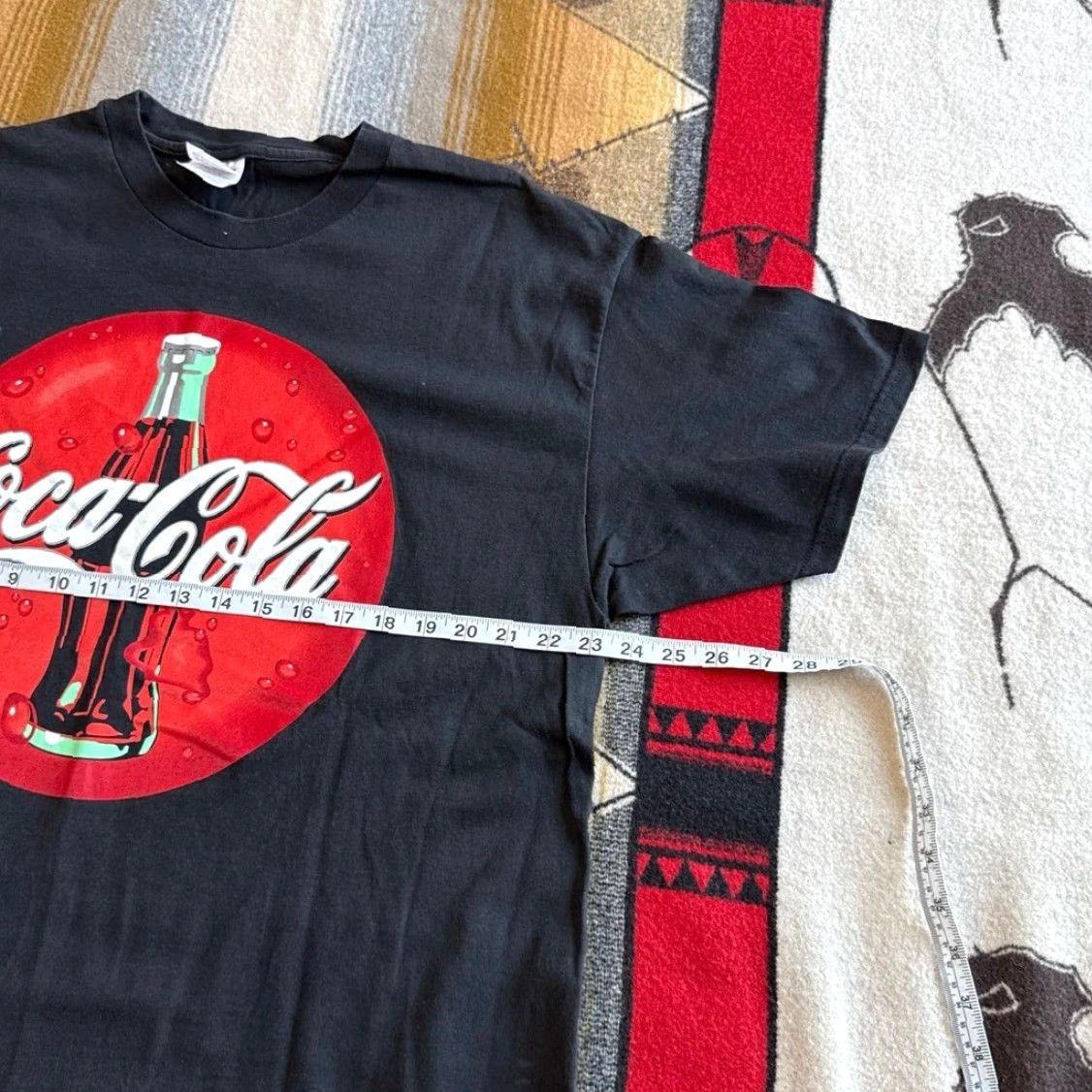 Hanes VINTAGE Coca Cola Classic Big Logo T-Shirt Hanes XL Men Black 90s 90s Logo Short Sleeve USA Mexico Pop Shirt Size US XL / EU 56 / 4 - 4 Thumbnail