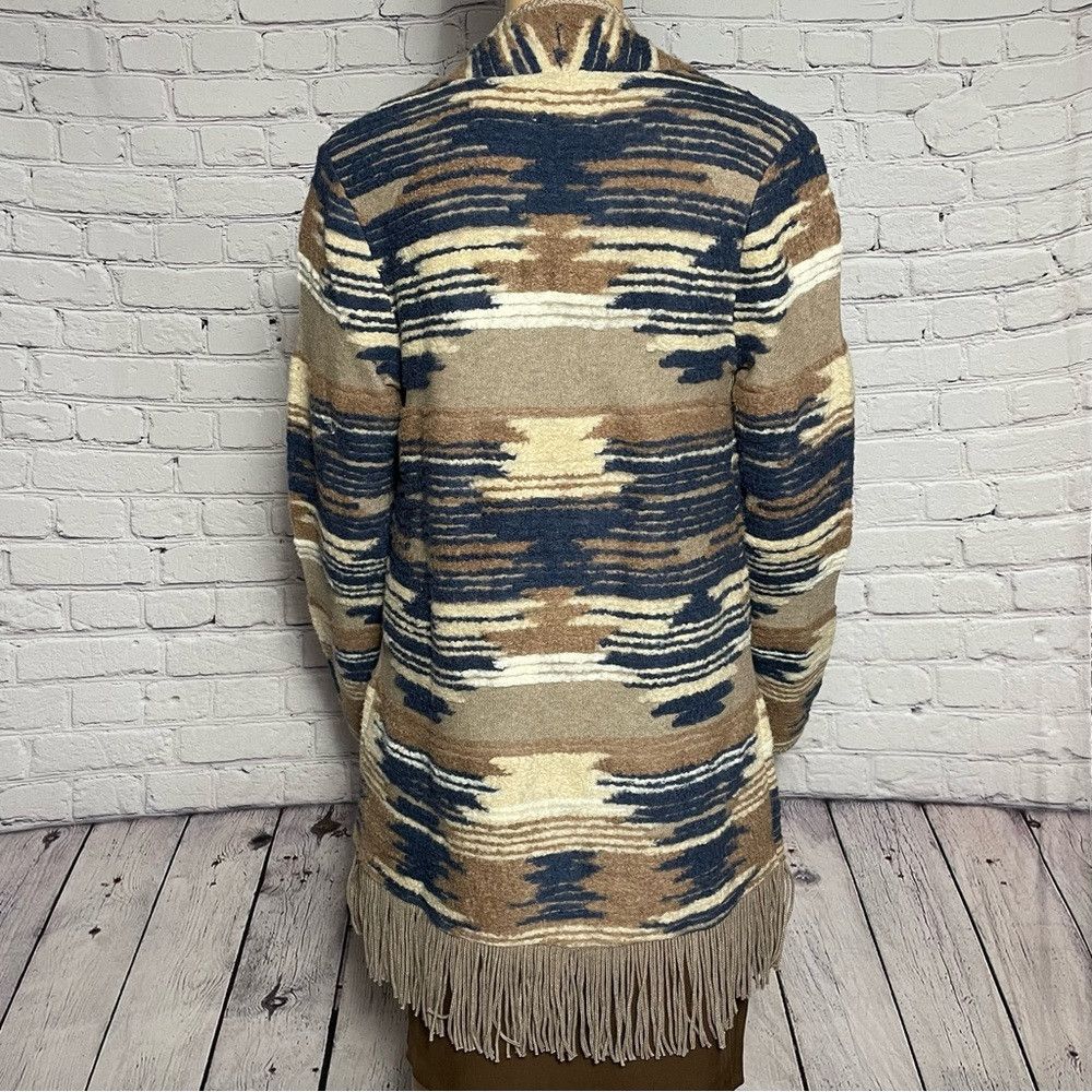 Lucky Brand NWT New $129 Lucky Brand Aztec Print Fringed Brushed Knit C Size S / US 4 / IT 40 - 8 Thumbnail