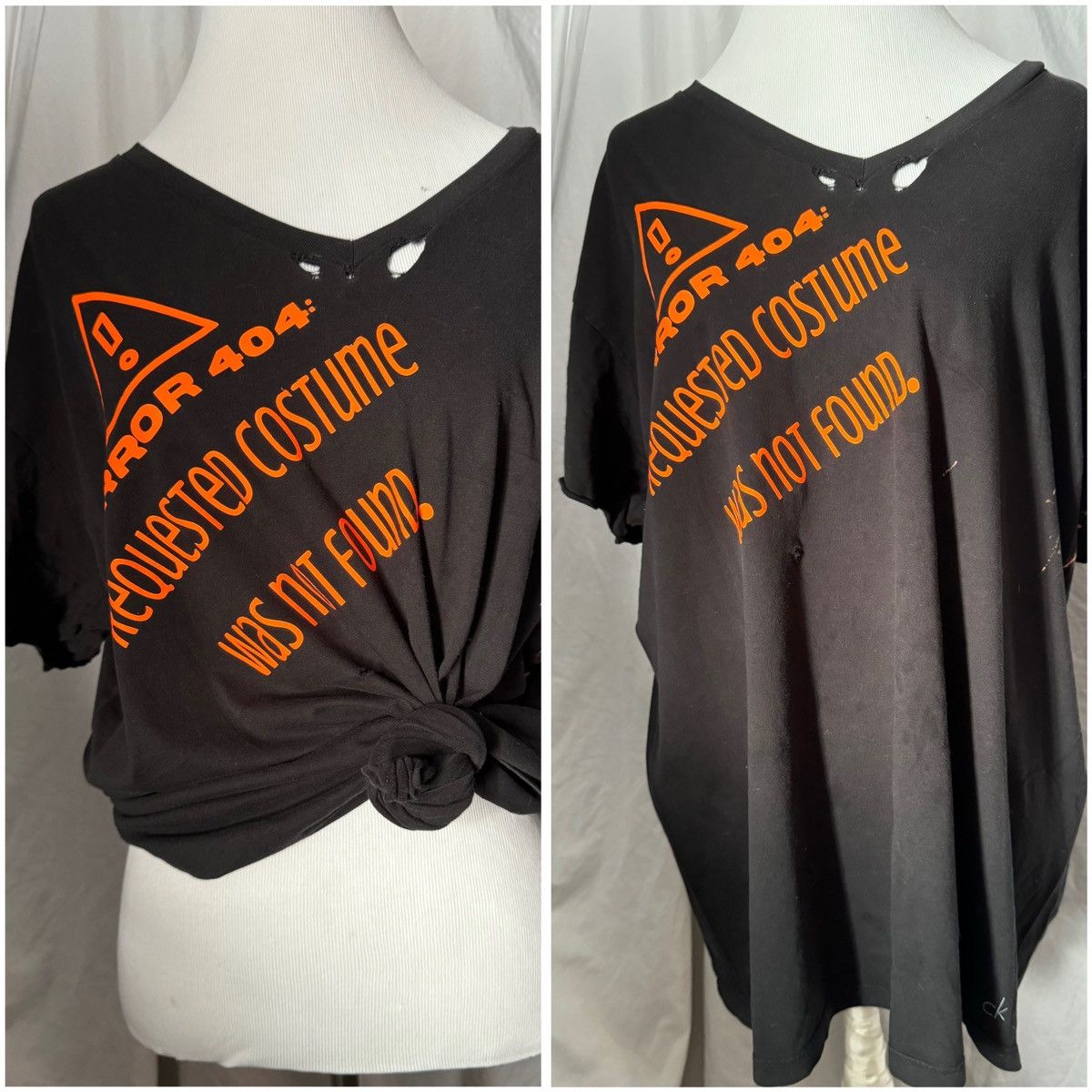 Calvin Klein ERROR, Costume Not Found, Neon, Distressed, Halloween Tee Size US XL / EU 56 / 4 - 3 Thumbnail